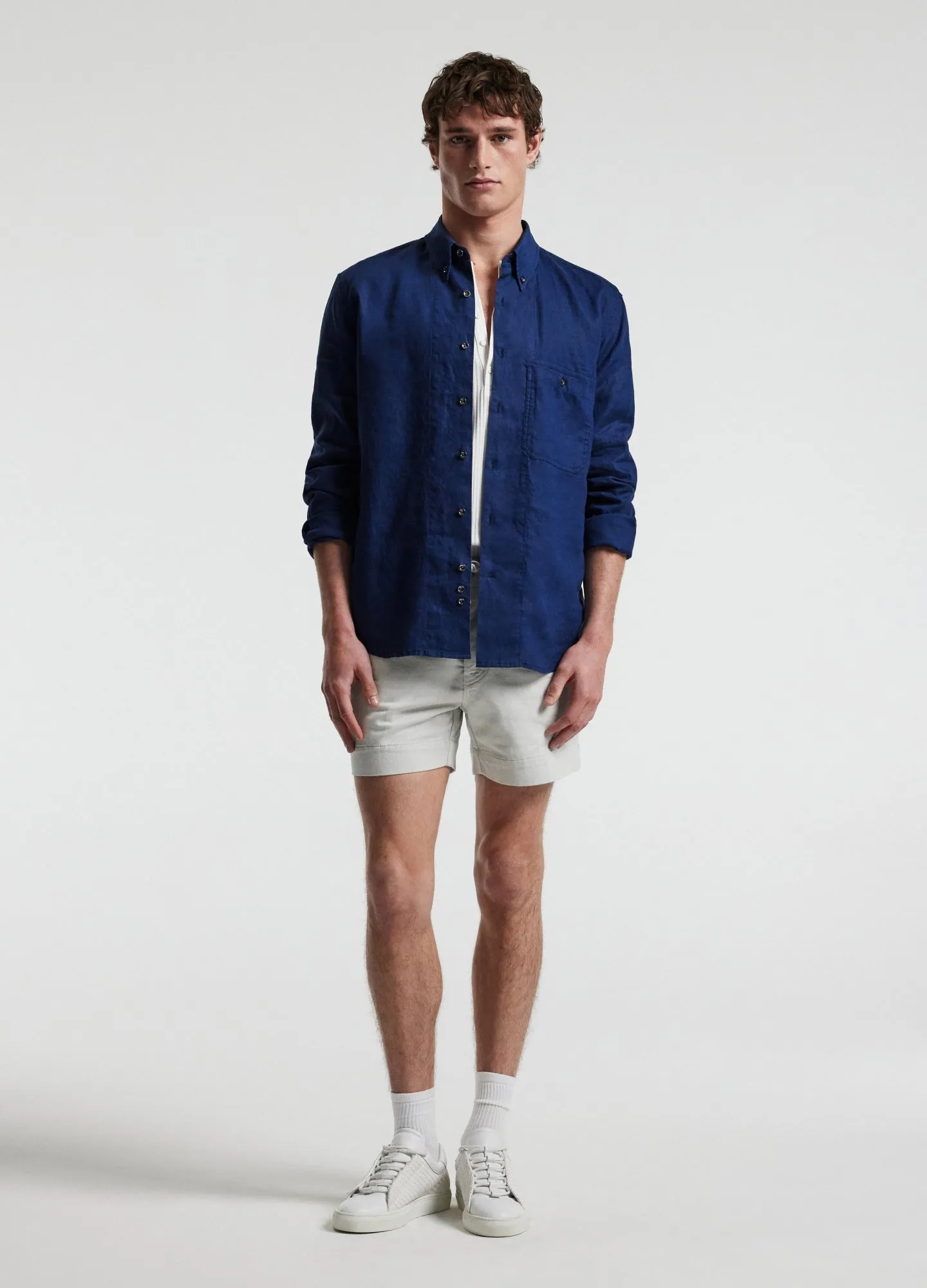 Washed Linen Shirt Royal Blue sold by Calibre product image thumbnail 2