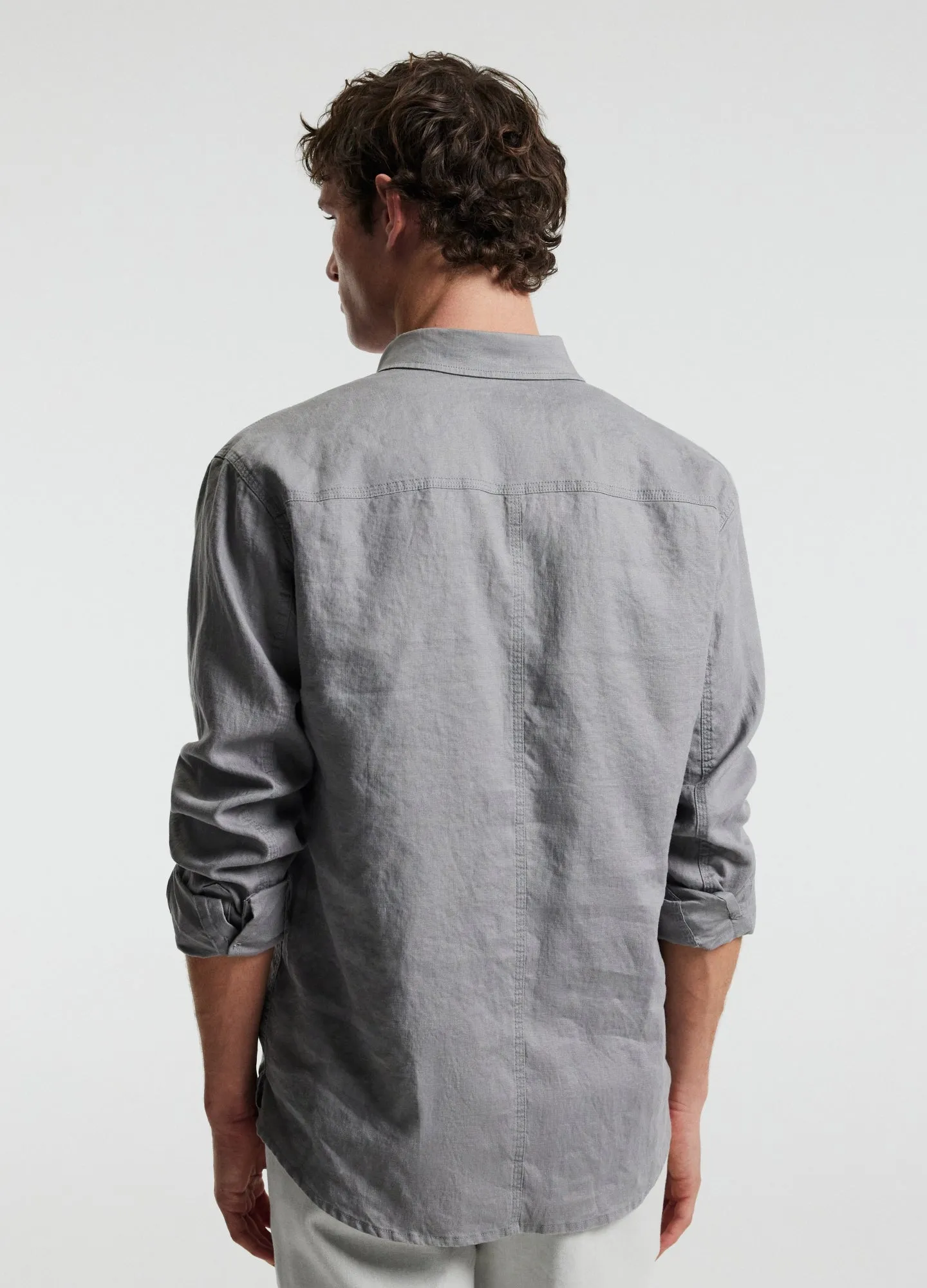 Washed Linen Shirt Dark Ash sold by Calibre product image thumbnail 5