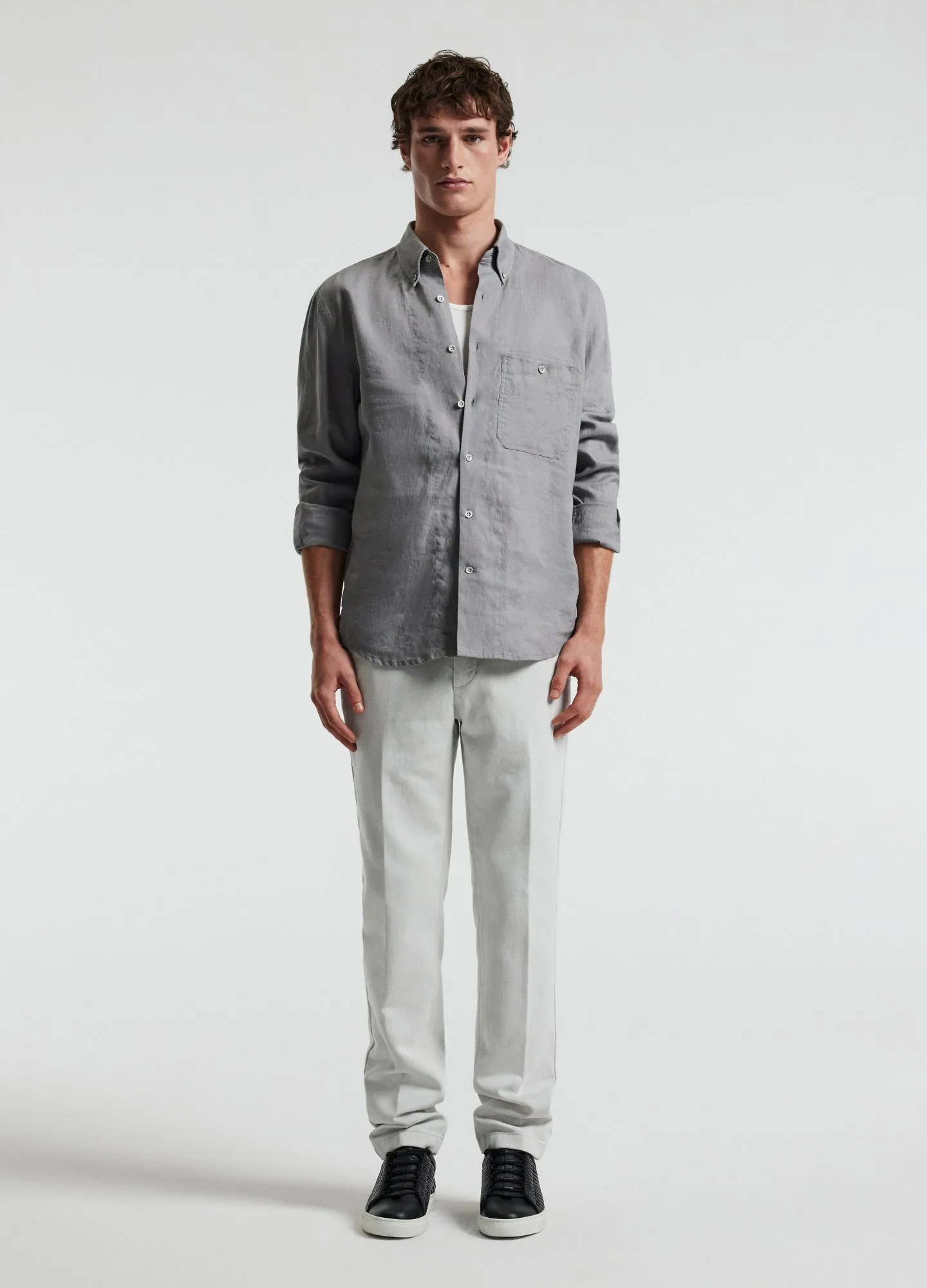 Washed Linen Shirt Dark Ash sold by Calibre product image thumbnail 2