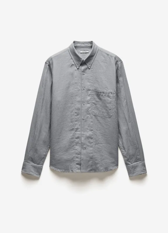 Washed Linen Shirt Dark Ash sold by Calibre