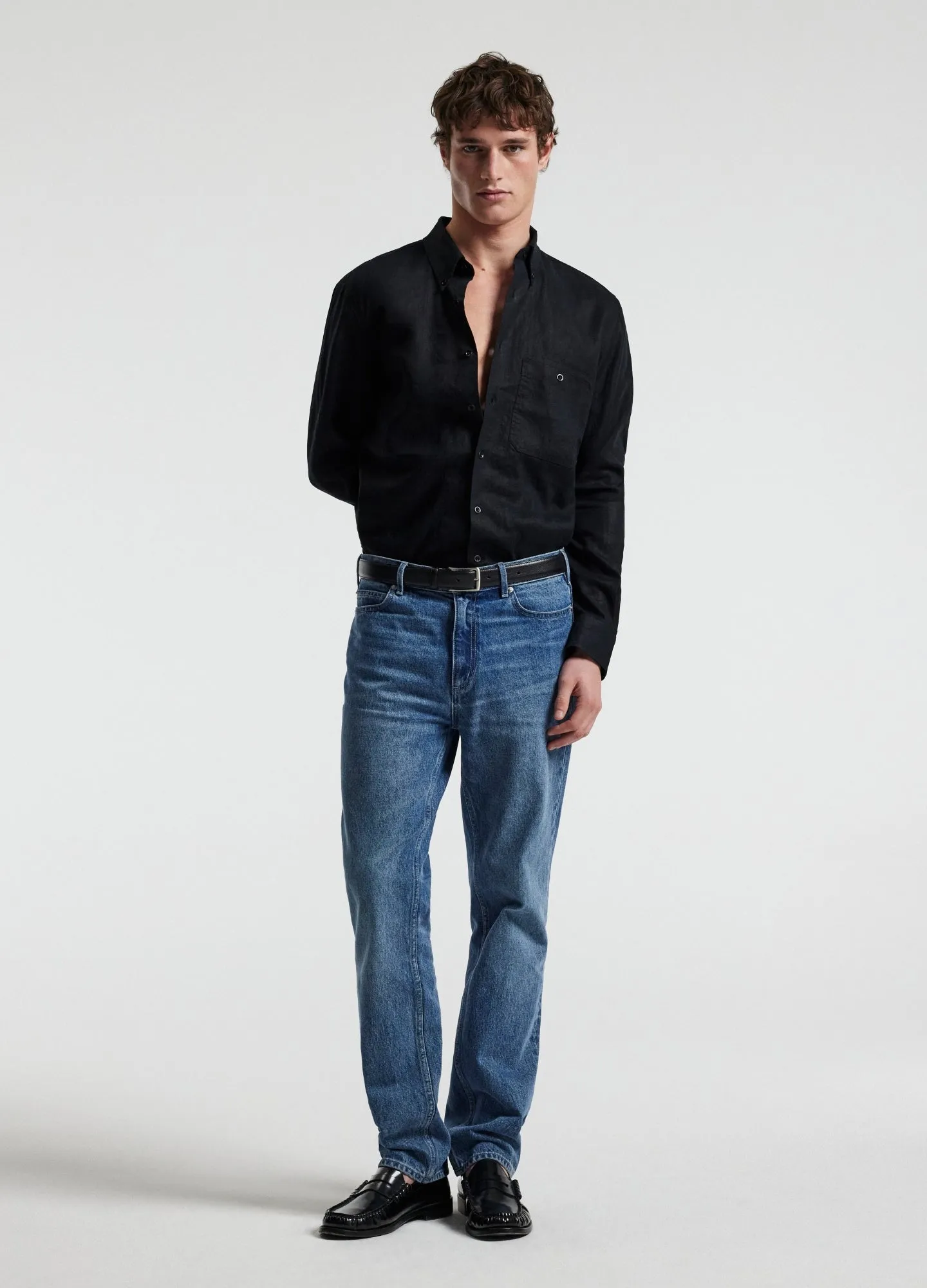 Washed Linen Shirt Black sold by Calibre product image thumbnail 2