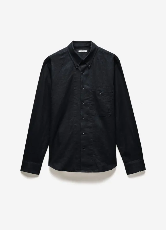 Washed Linen Shirt Black sold by Calibre