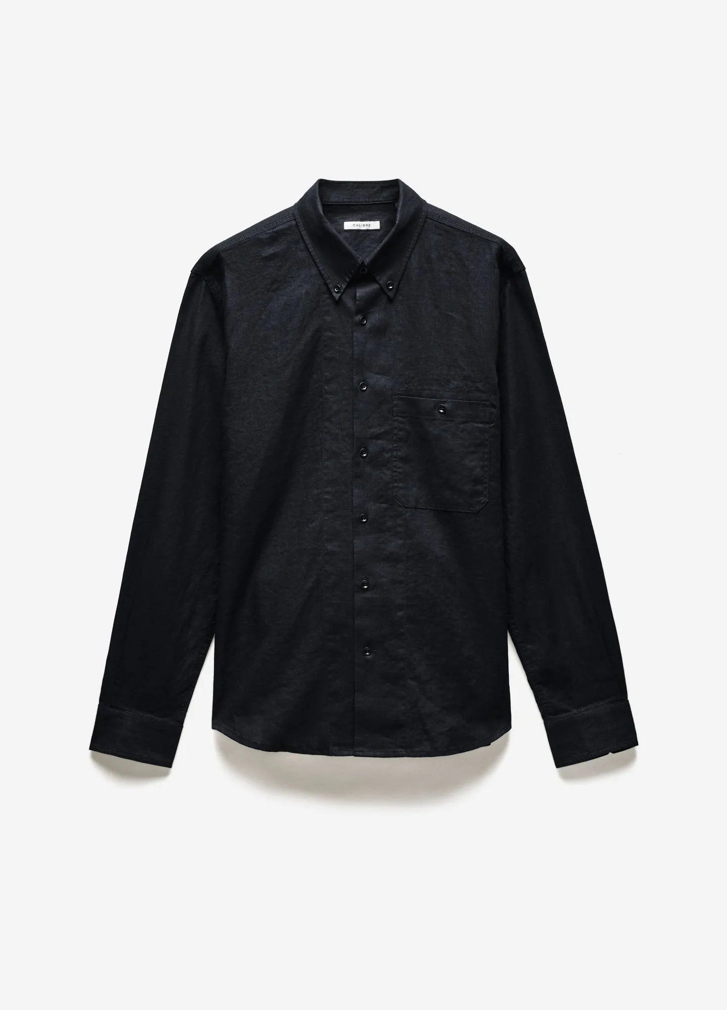 Washed Linen Shirt Black sold by Calibre