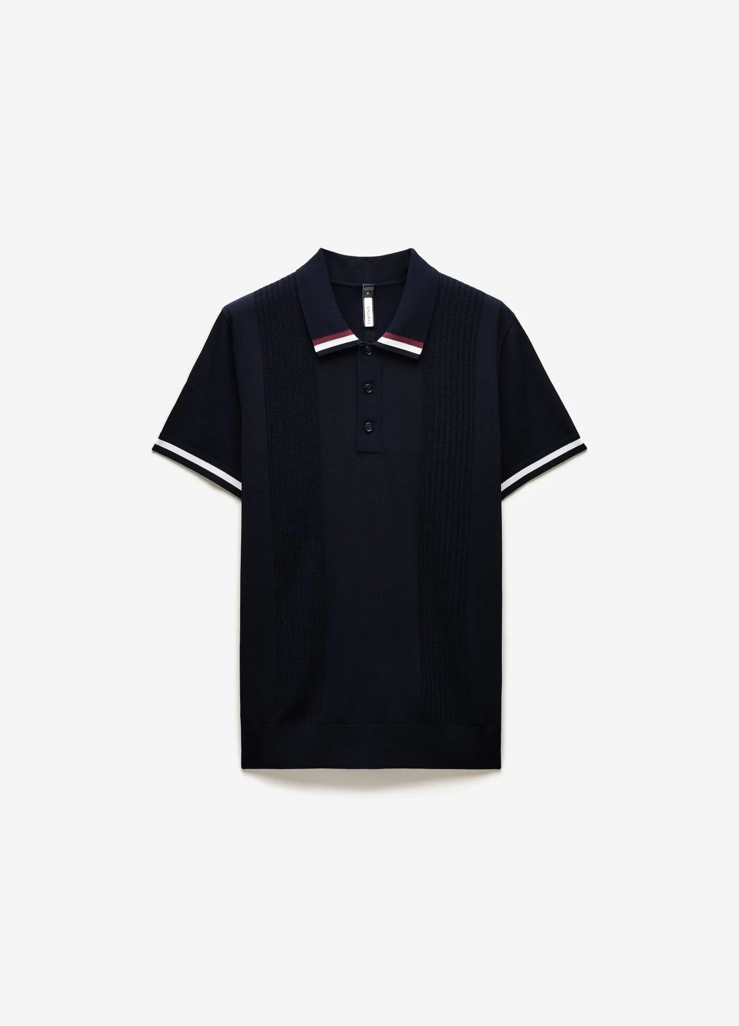 Tech Stripe Collar Polo Navy sold by Calibre