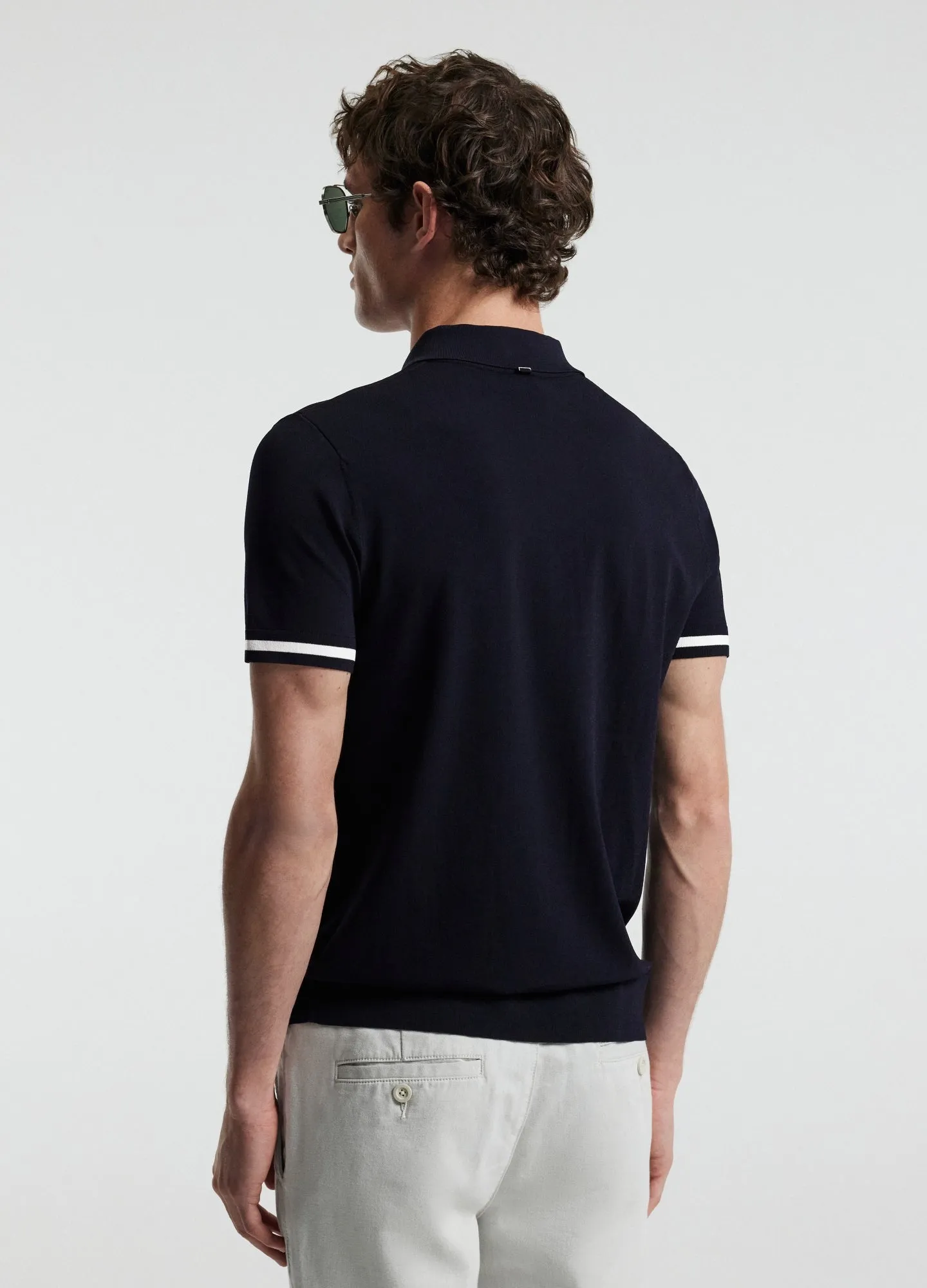 Tech Stripe Collar Polo Navy sold by Calibre product image thumbnail 5