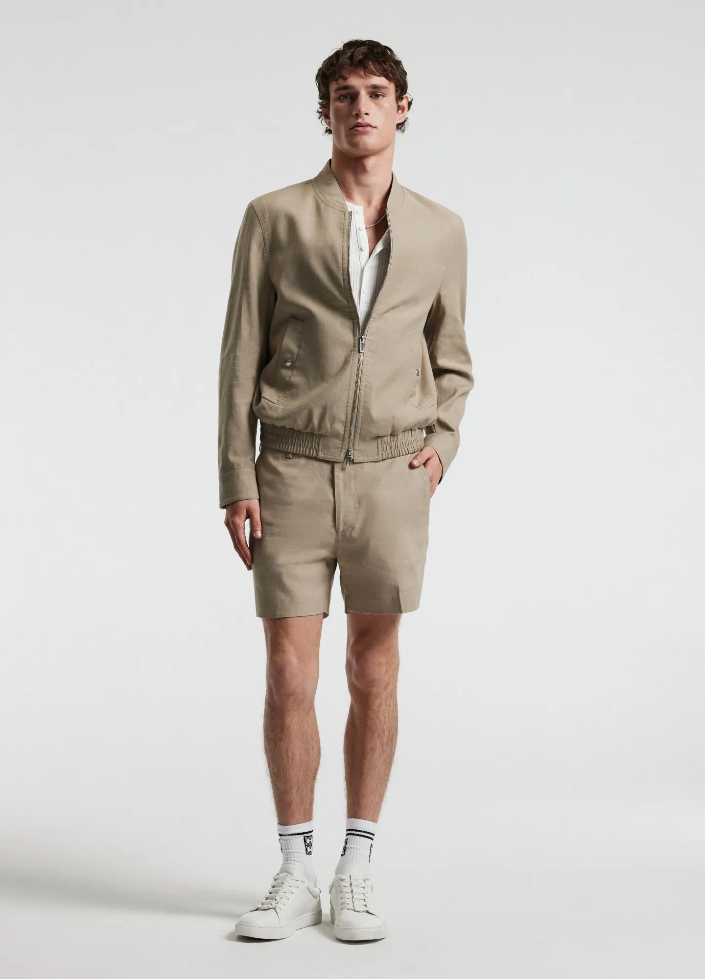 Linen Cotton Crepe Shorts Walnut sold by Calibre product image thumbnail 2