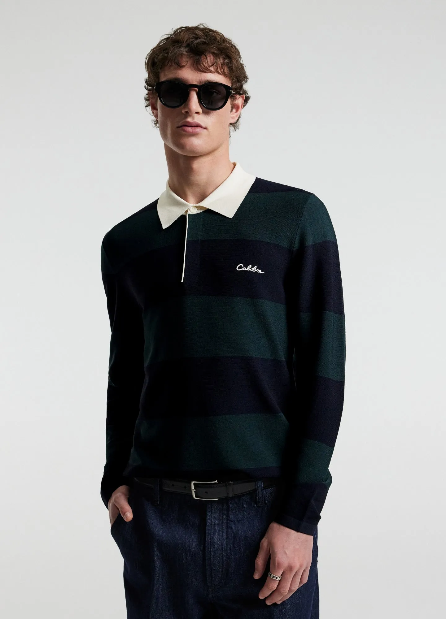 Striped Long Sleeve Rugby Navy sold by Calibre product image thumbnail 3