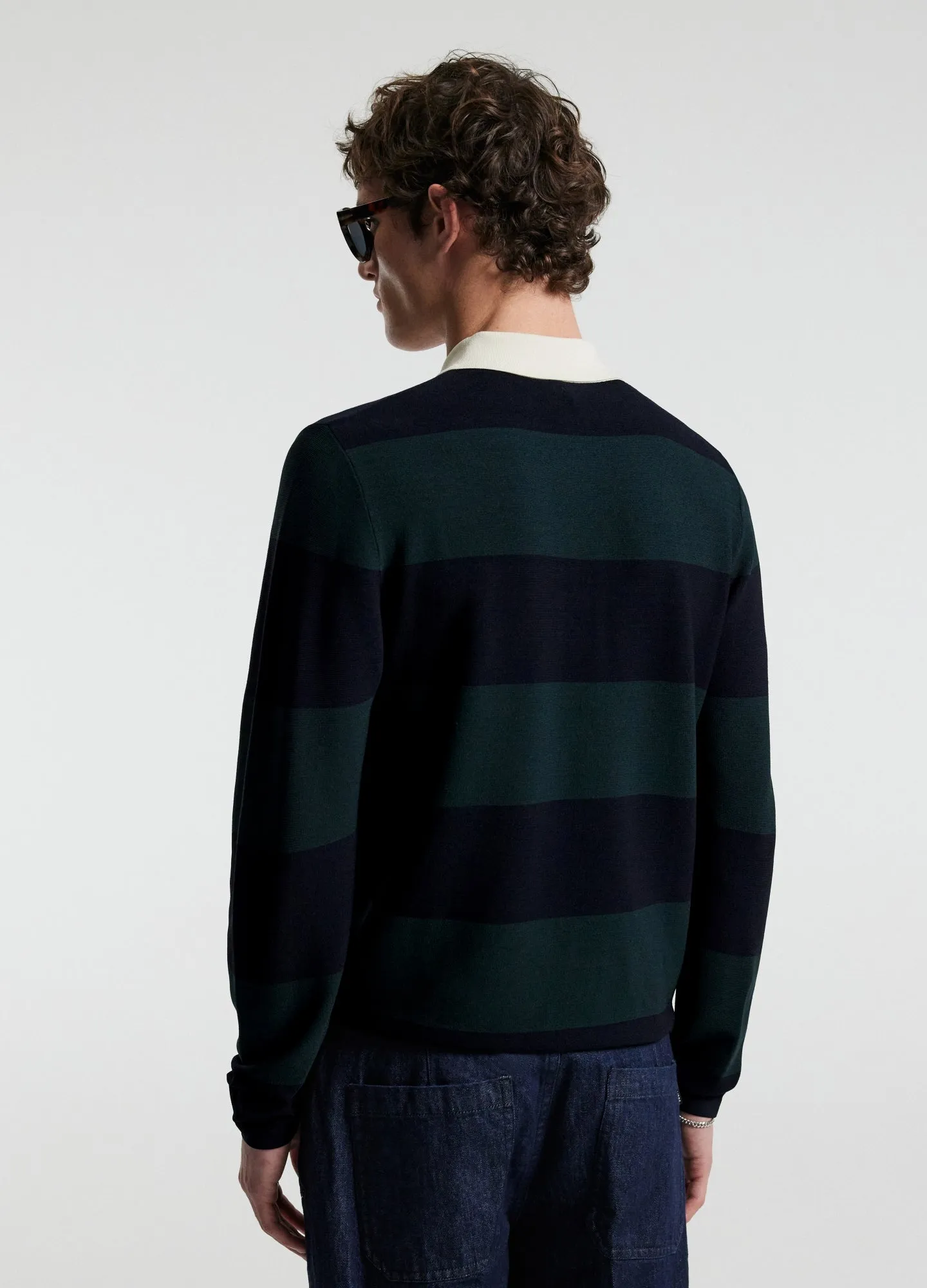 Striped Long Sleeve Rugby Navy sold by Calibre product image thumbnail 5