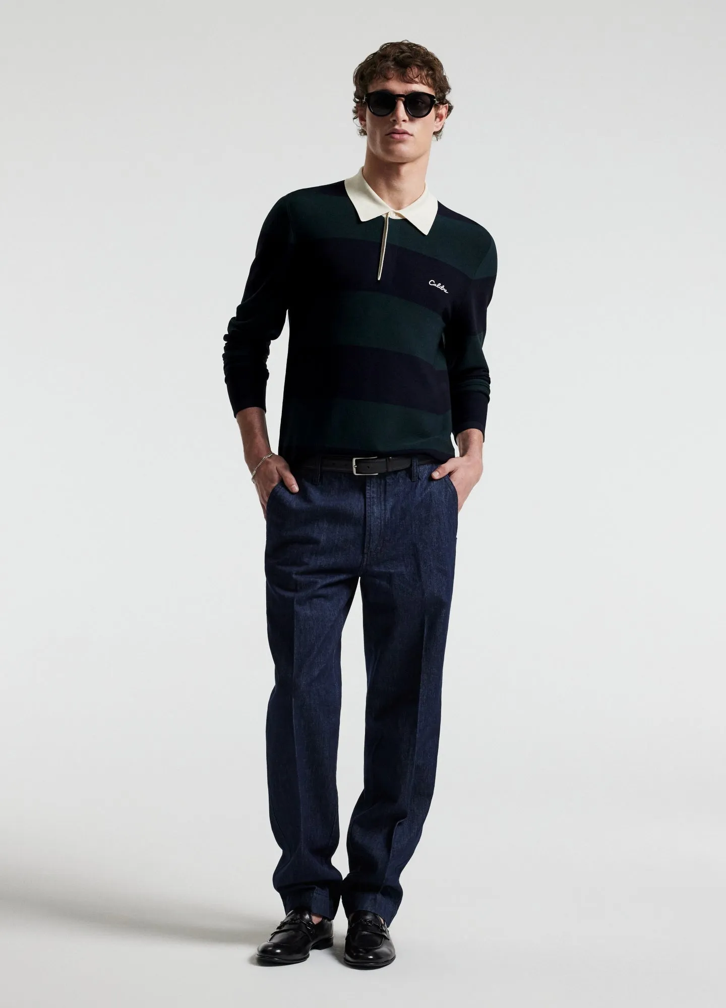 Striped Long Sleeve Rugby Navy sold by Calibre product image thumbnail 2