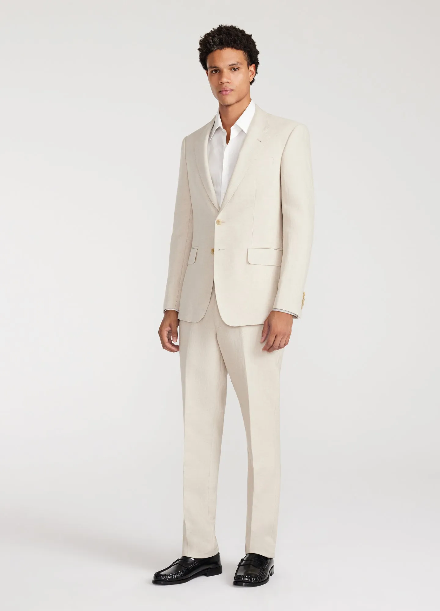 Linen Cotton Twill Suit Pants Natural sold by Calibre product image thumbnail 2