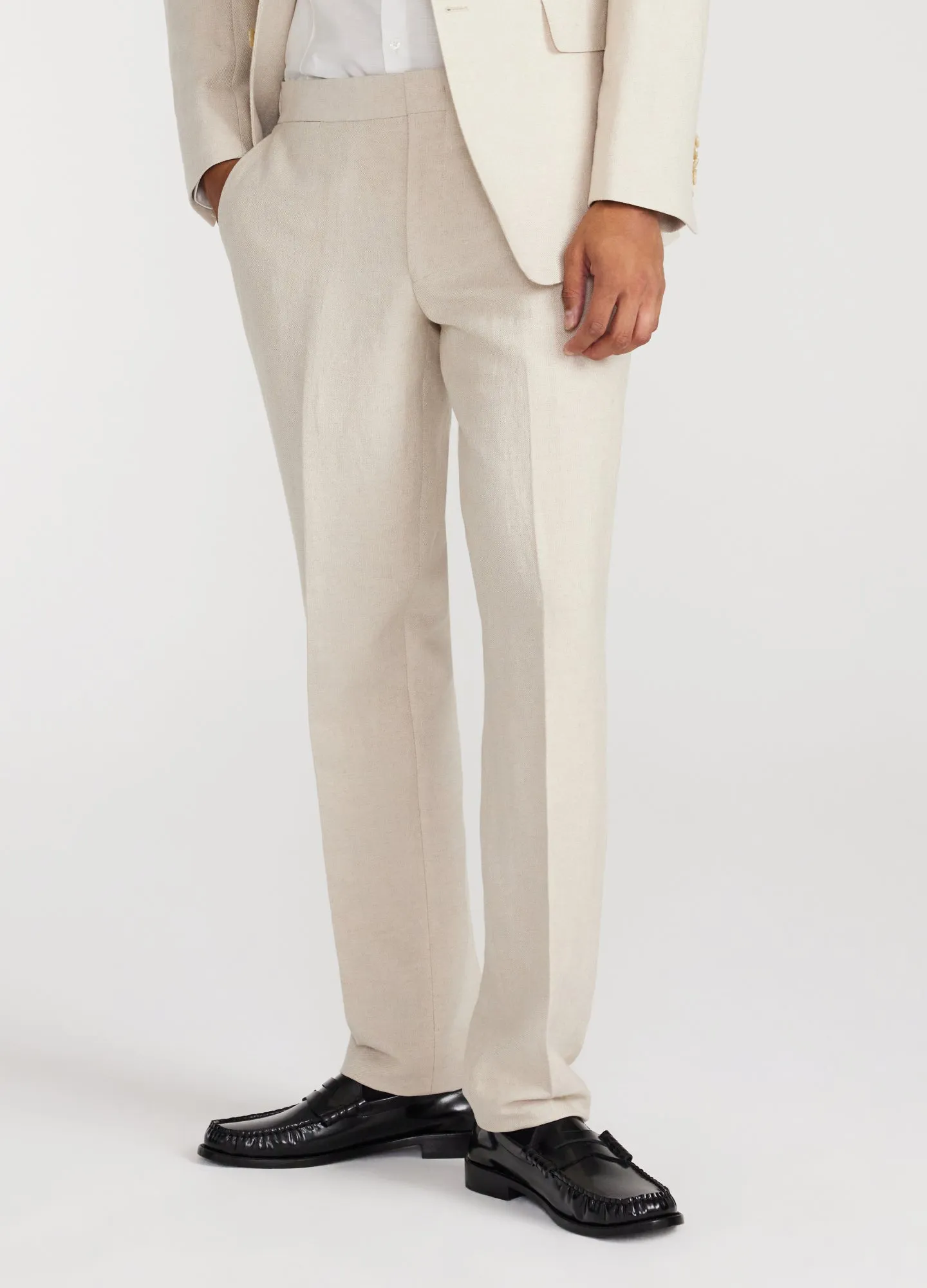 Linen Cotton Twill Suit Pants Natural sold by Calibre product image thumbnail 3