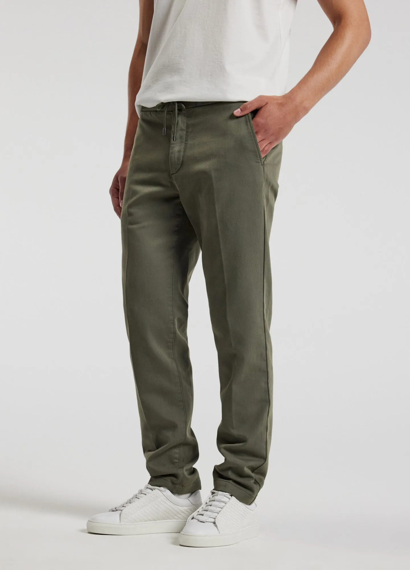 Dobby Denim Drawstring Pants Khaki sold by Calibre product image thumbnail 3