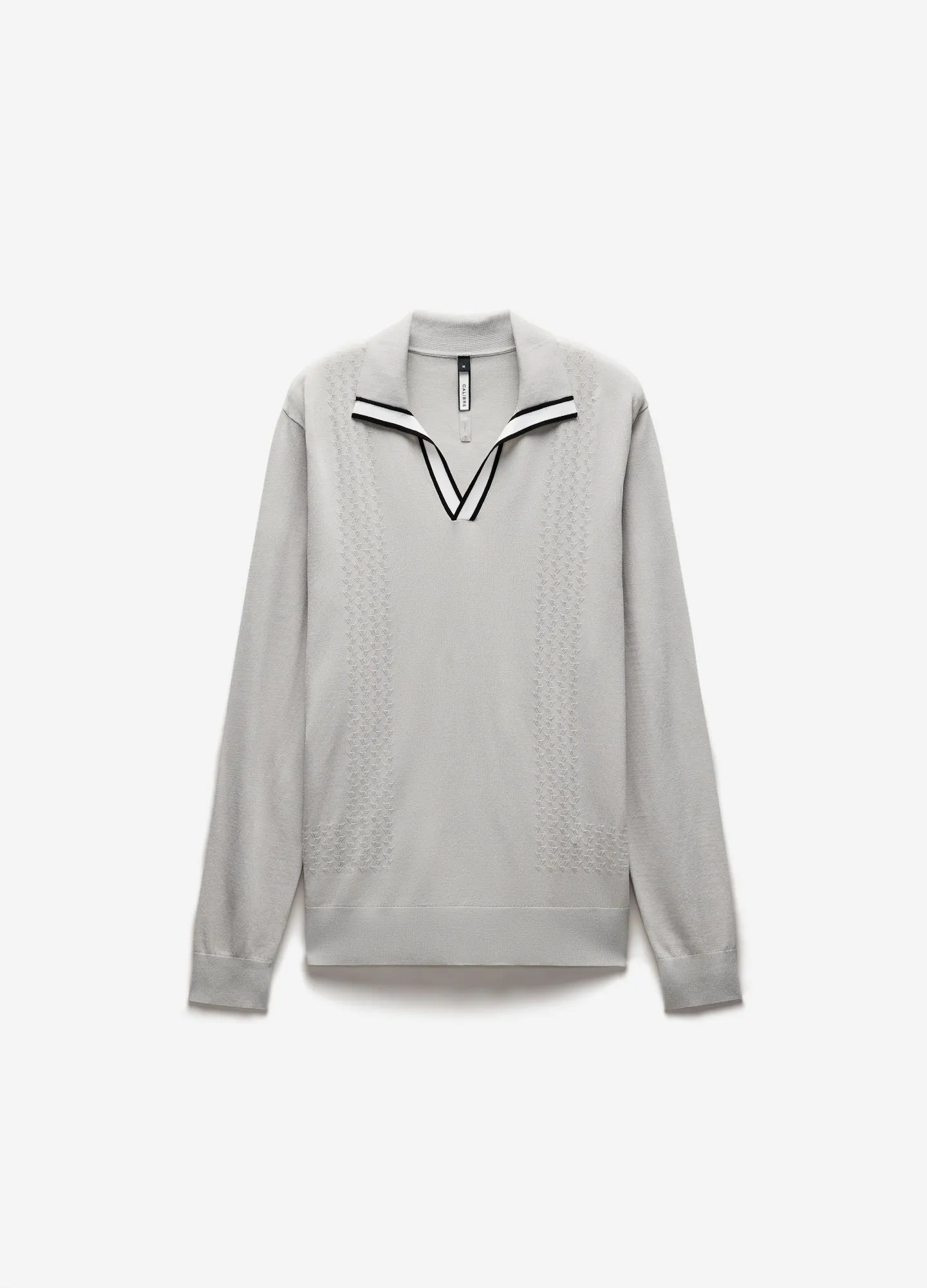 Open Neck Long Sleeve Polo Silver sold by Calibre