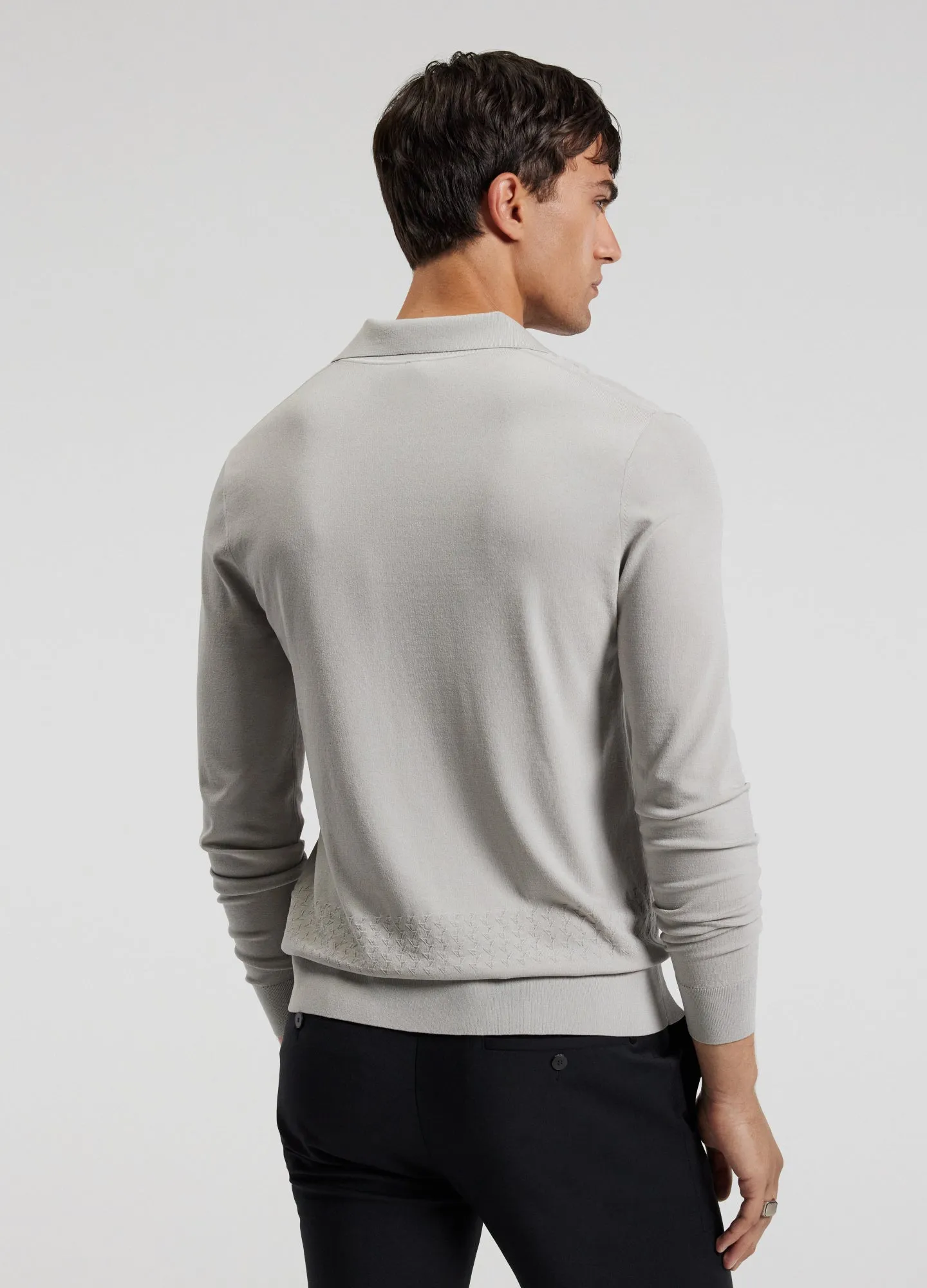 Open Neck Long Sleeve Polo Silver sold by Calibre product image thumbnail 5