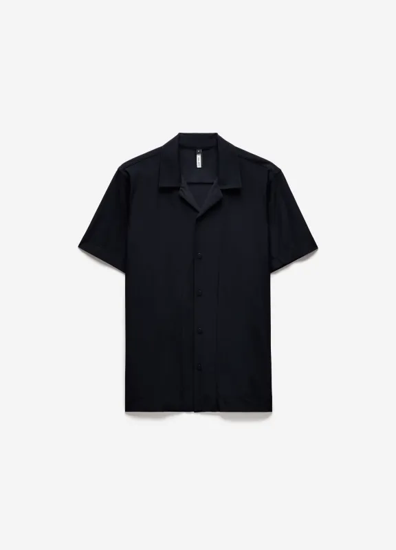 Performance Cuban Collar Shirt Midnight sold by Calibre