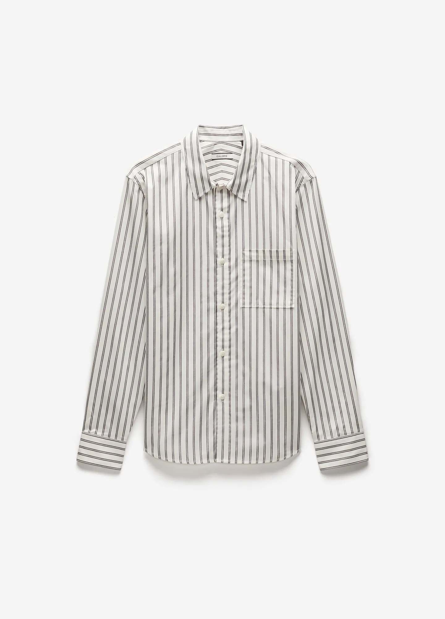 Relaxed Cotton Striped Shirt Black Stripe sold by Calibre