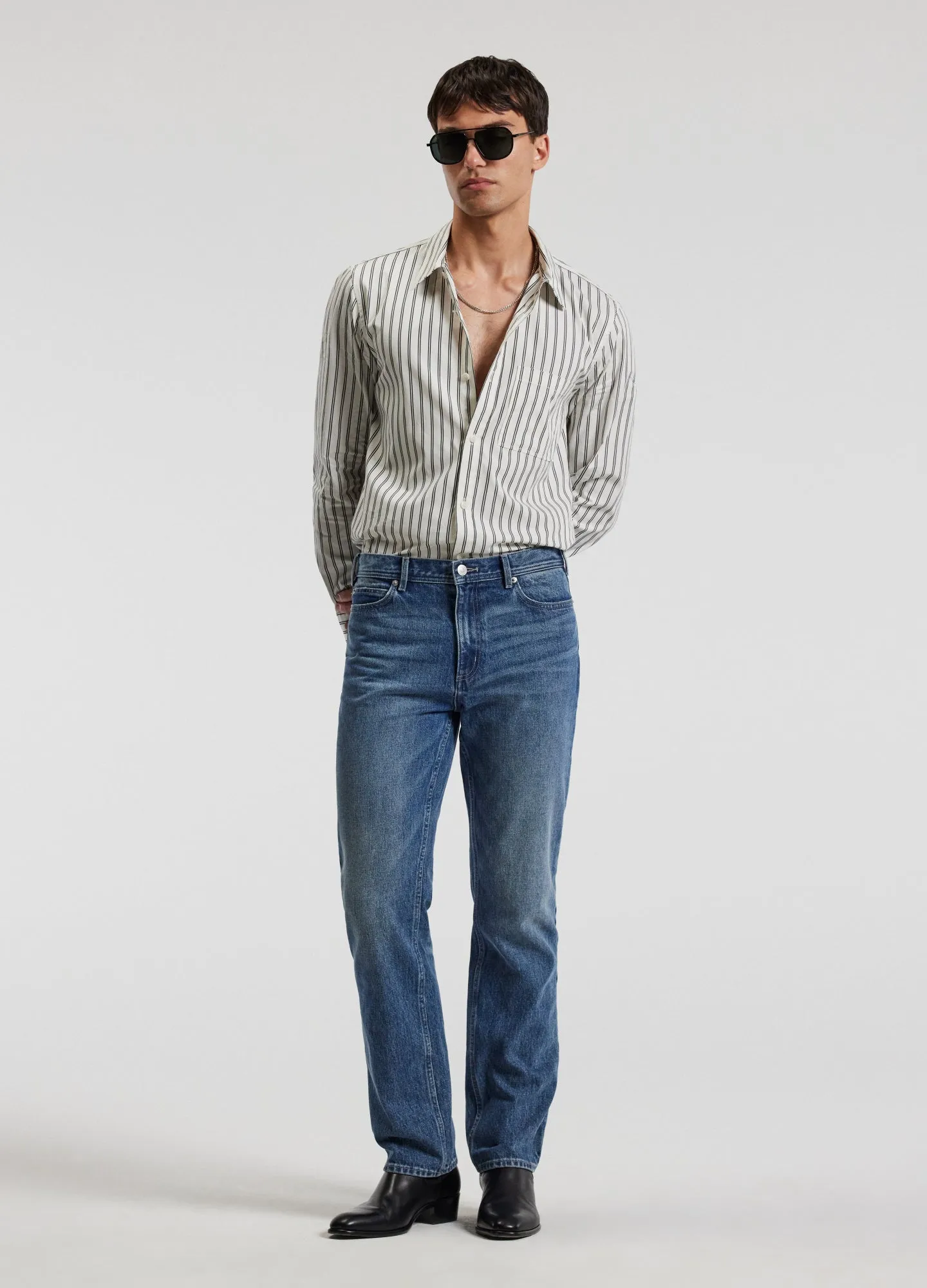 Relaxed Cotton Striped Shirt Black Stripe sold by Calibre product image thumbnail 2