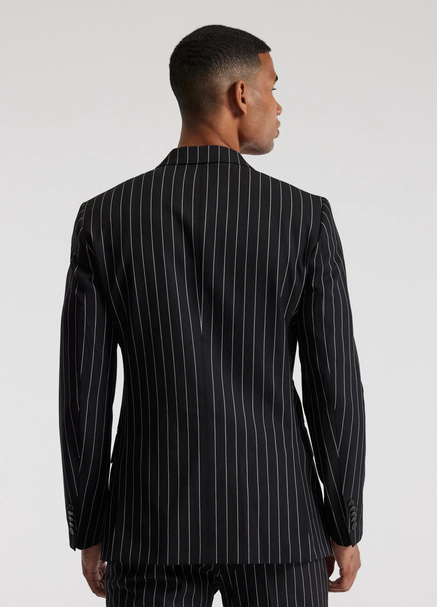 Pinstripe Double-Breasted Jacket Black sold by Calibre product image thumbnail 5