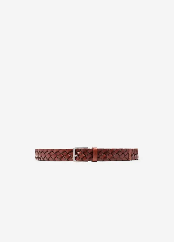 Soft Braided Leather Belt Tan sold by Calibre