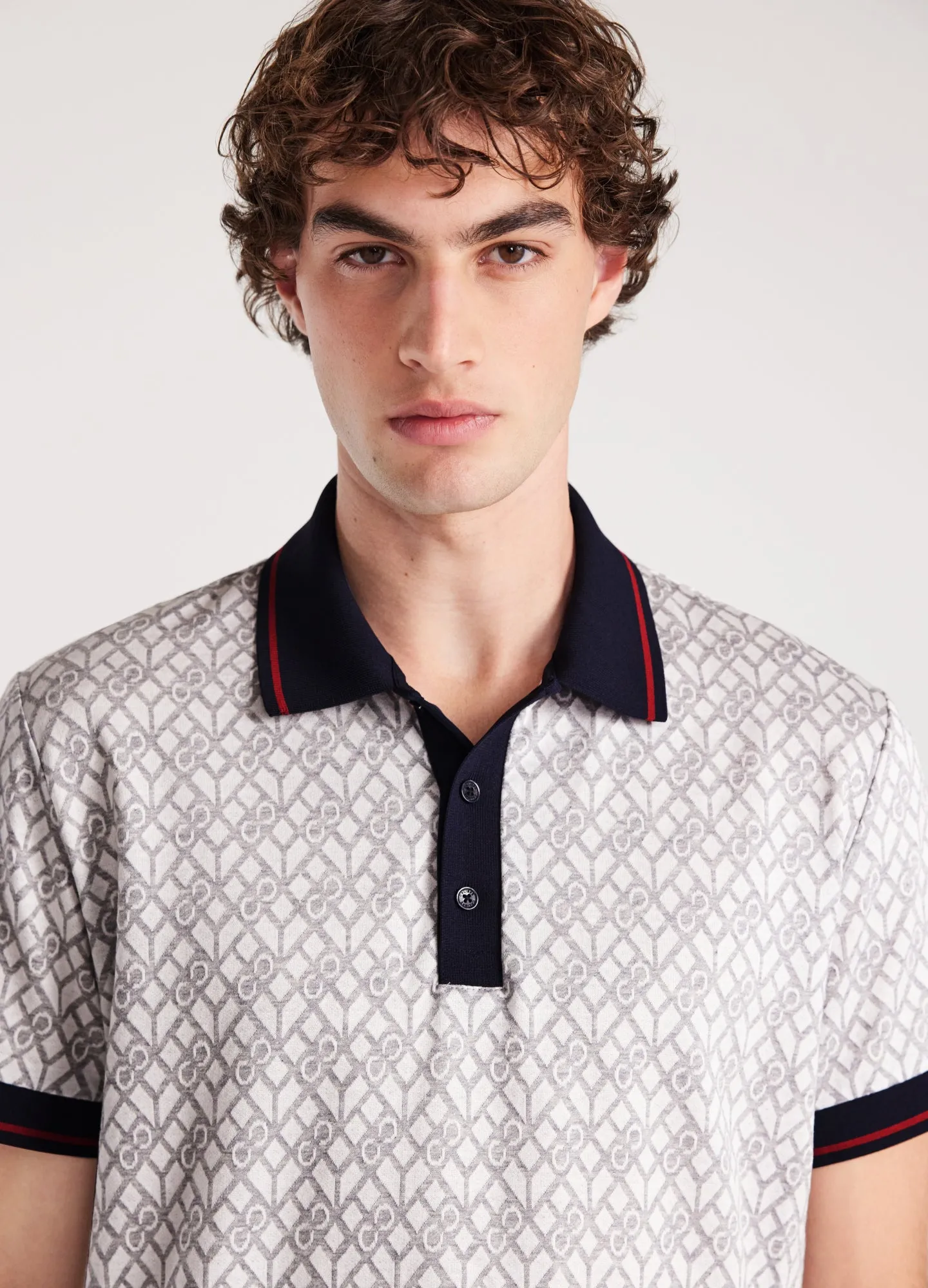 Monogram Jacquard Polo Silver sold by Calibre product image thumbnail 4