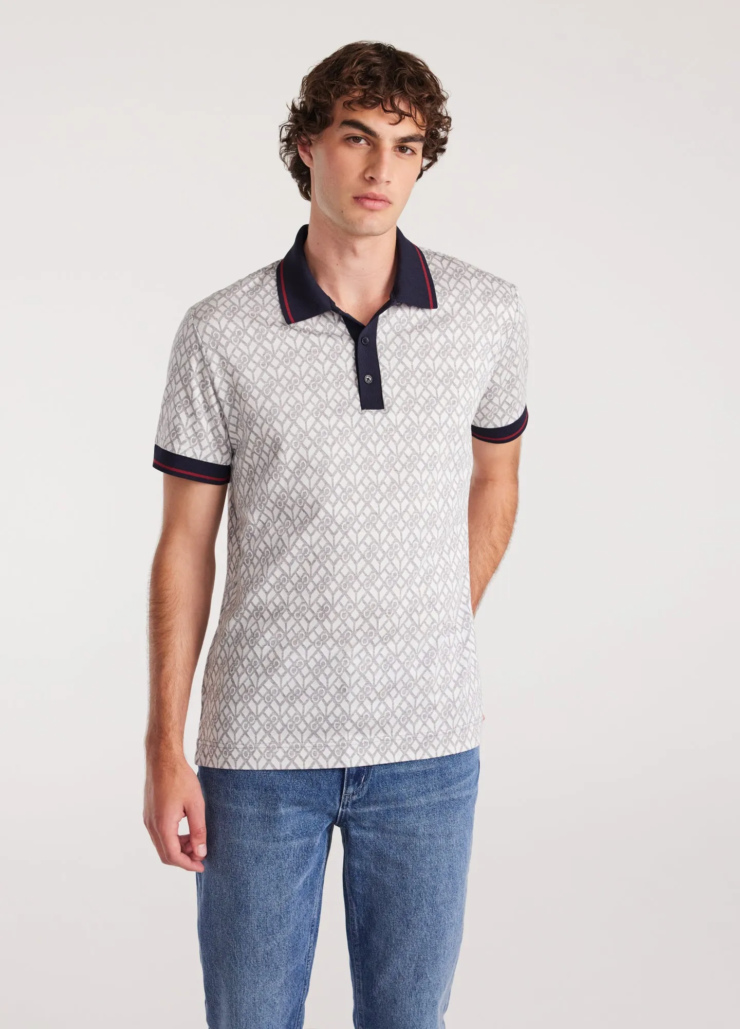 Monogram Jacquard Polo Silver sold by Calibre product image thumbnail 3