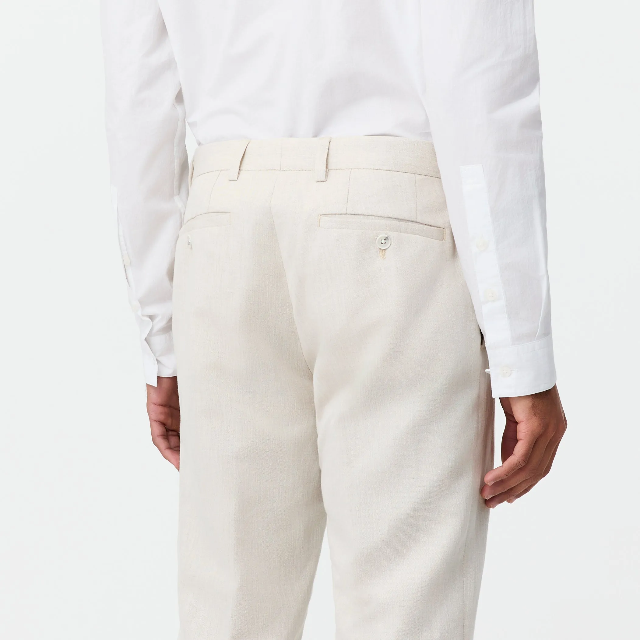 Linen Cotton Suit Pant Natural sold by Calibre product image thumbnail 4