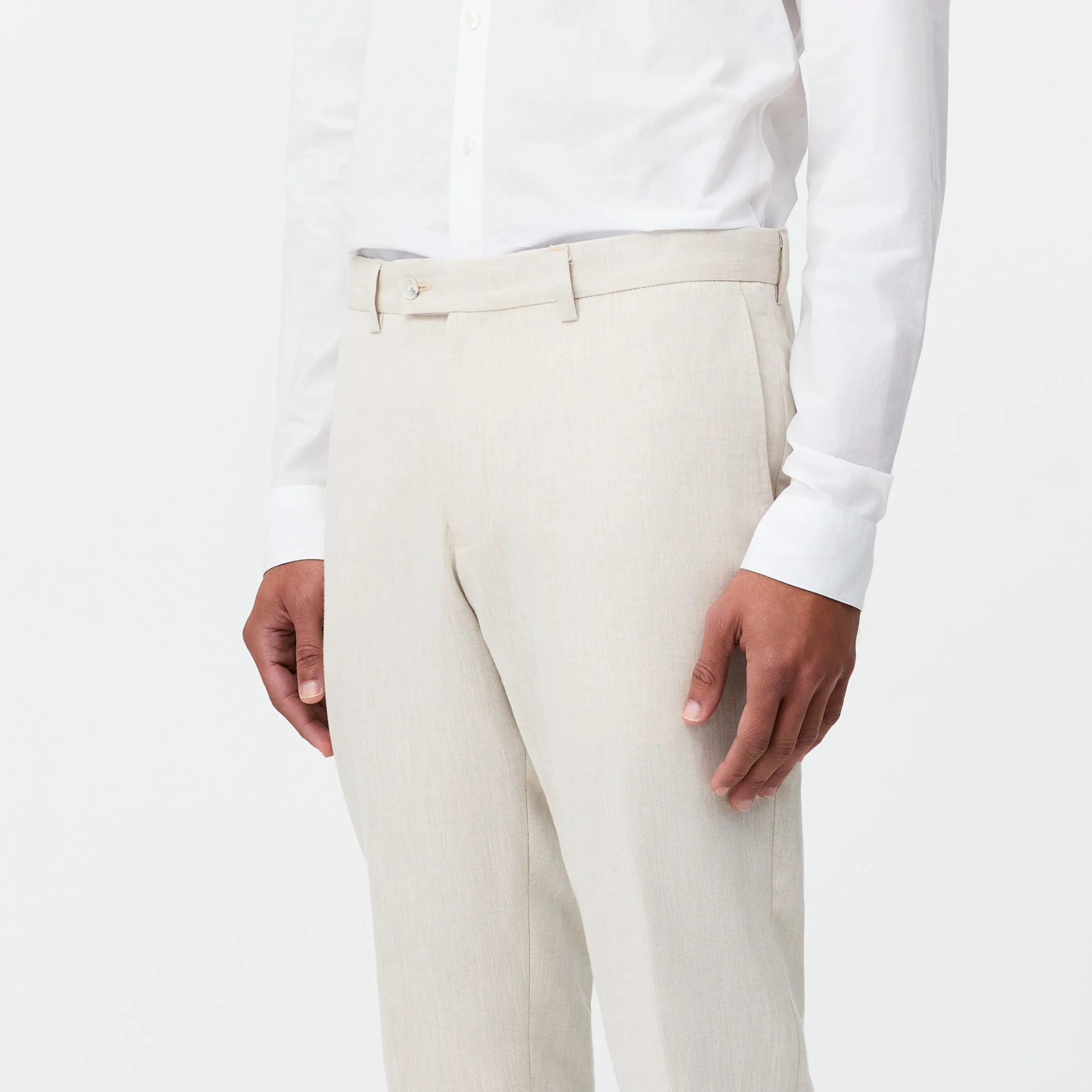 Linen Cotton Suit Pant Natural sold by Calibre product image thumbnail 3