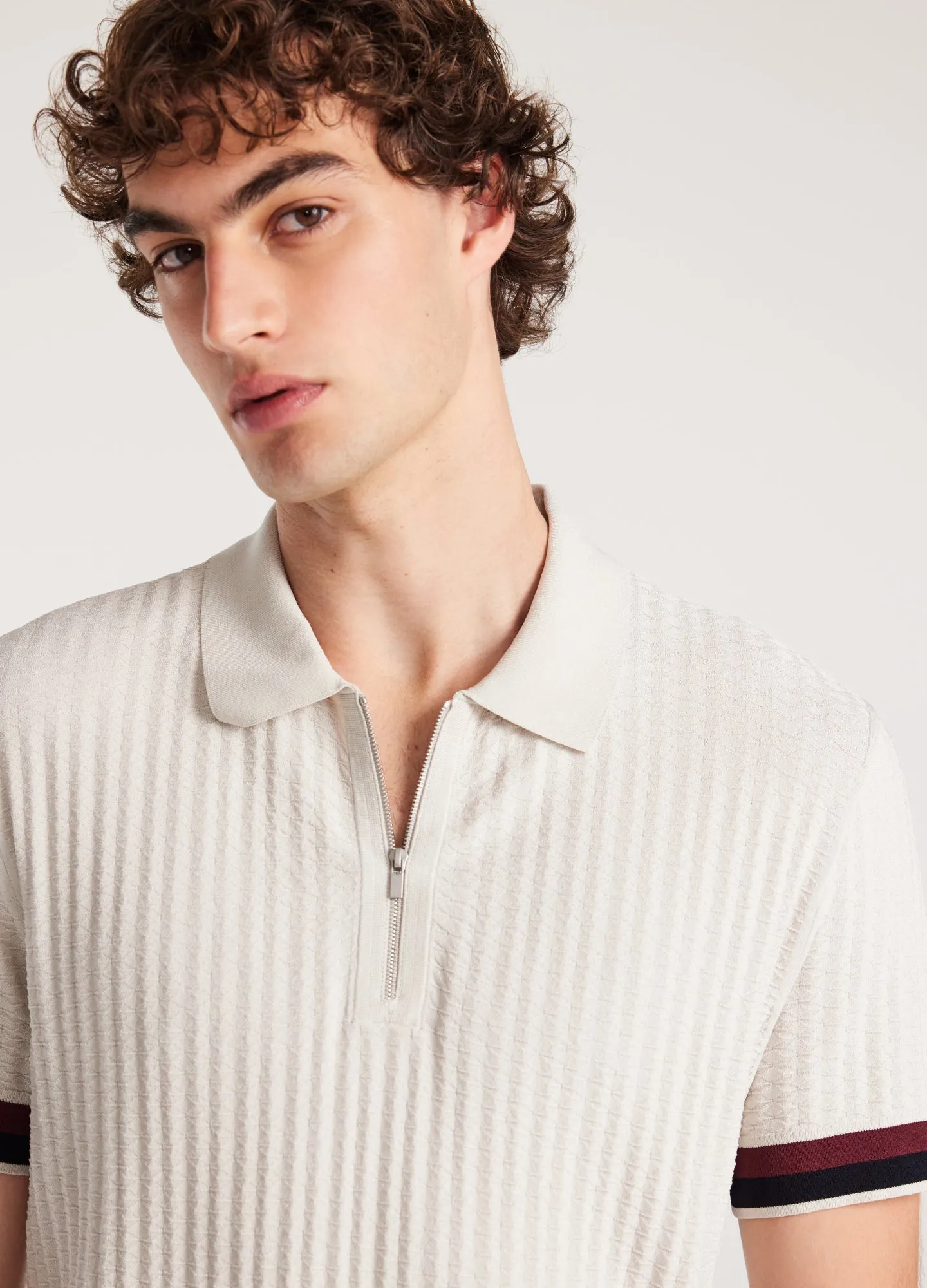 Double Stripe Polo Salt sold by Calibre product image thumbnail 4