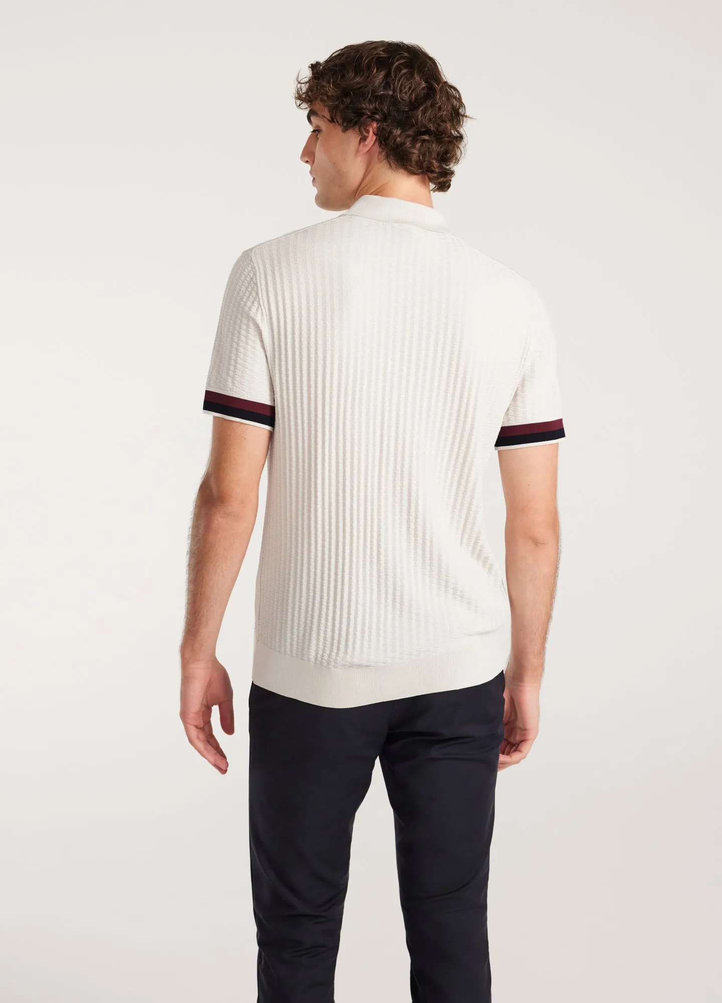 Double Stripe Polo Salt sold by Calibre product image thumbnail 5