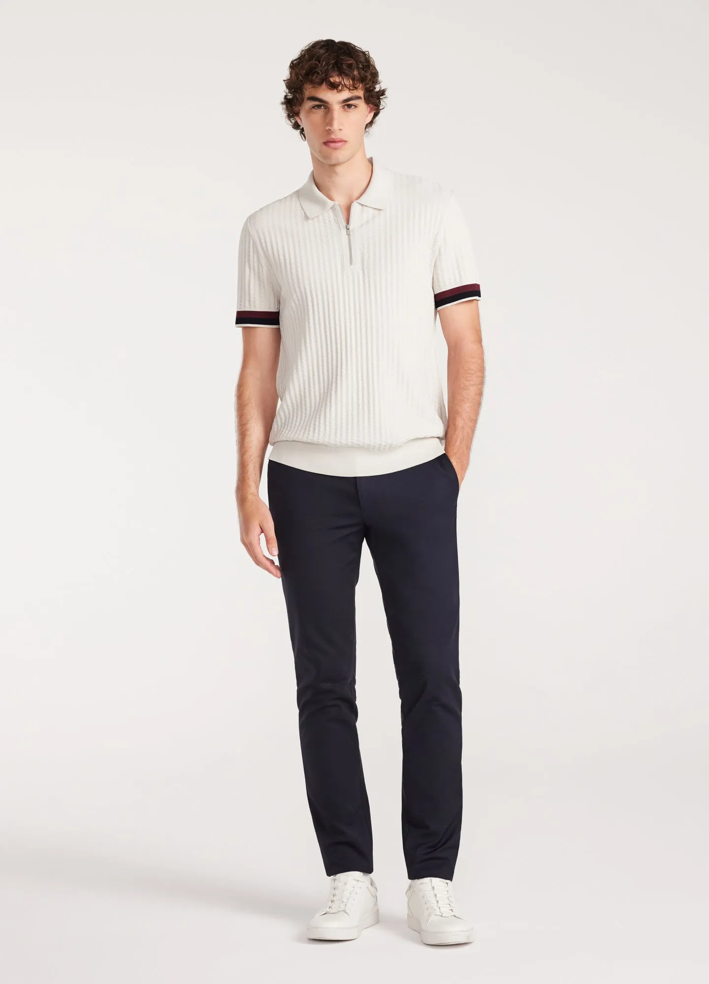 Double Stripe Polo Salt sold by Calibre product image thumbnail 2