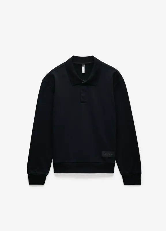 Polo Neck Sweat Top Black sold by Calibre
