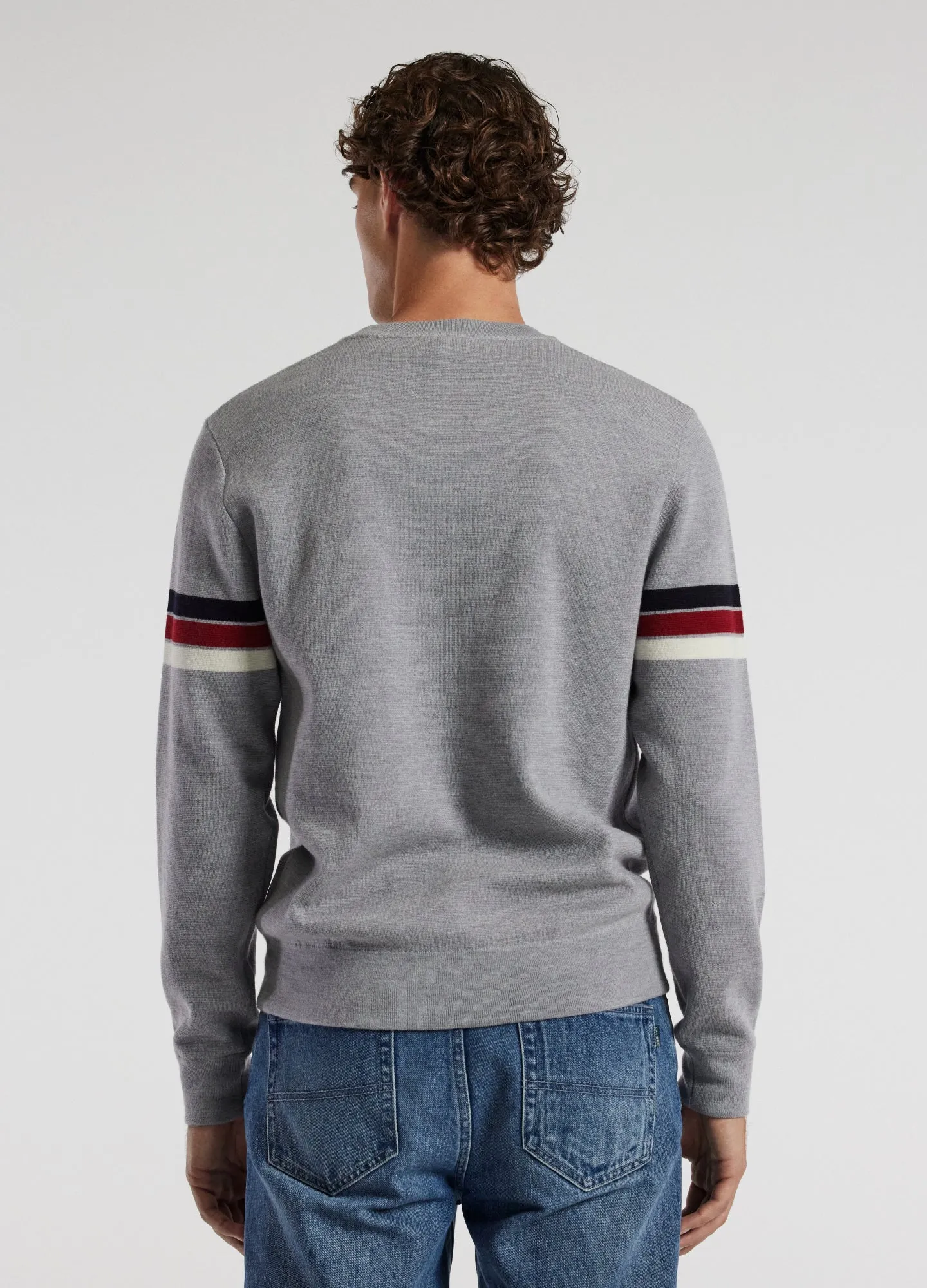 Contrast Stripe Crew Sweater Silver sold by Calibre product image thumbnail 5