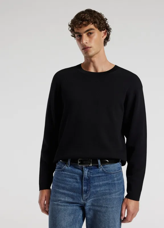 Relaxed Crew Neck Sweater Black sold by Calibre