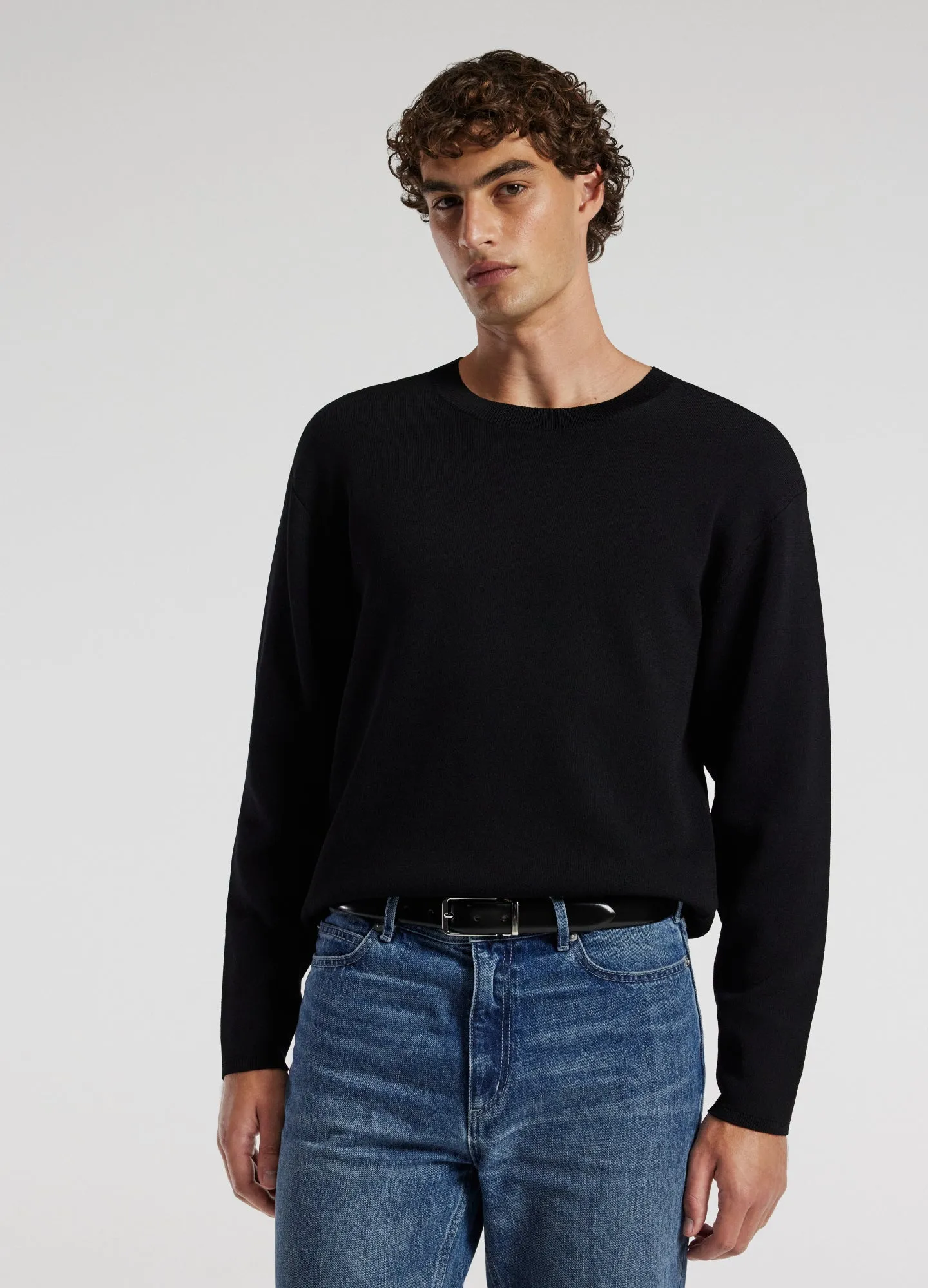 Relaxed Crew Neck Sweater Black sold by Calibre