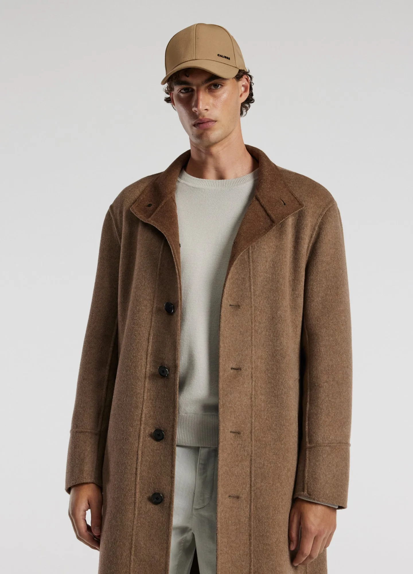 Double Face Funnel Neck Coat Beige Combo sold by Calibre product image thumbnail 3