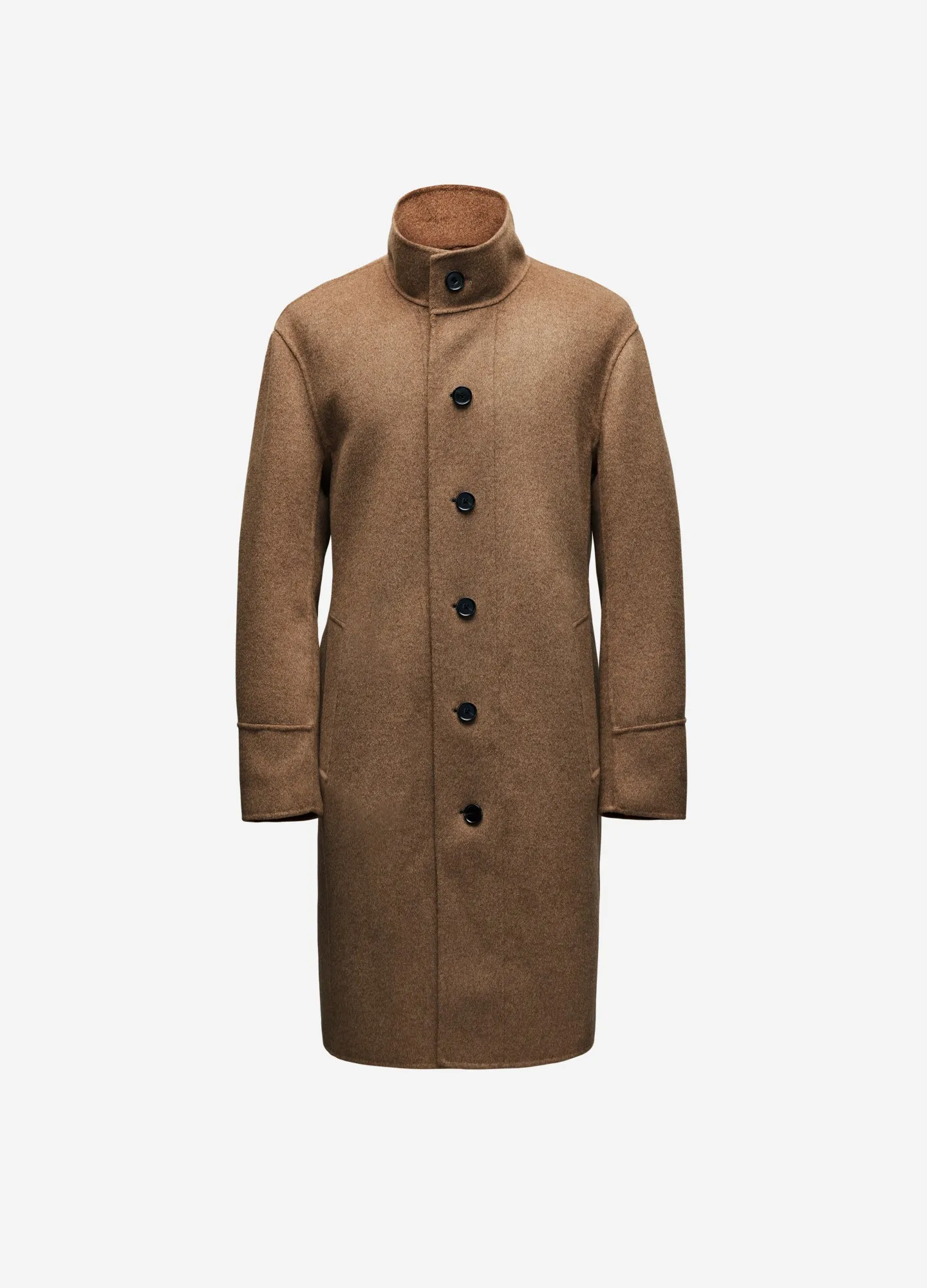 Double Face Funnel Neck Coat Beige Combo sold by Calibre