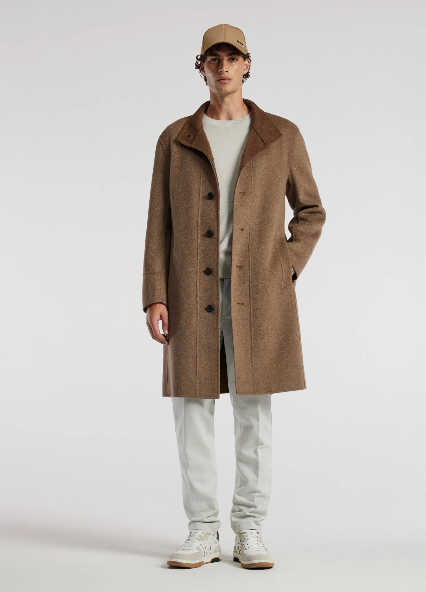 Double Face Funnel Neck Coat Beige Combo sold by Calibre product image thumbnail 2