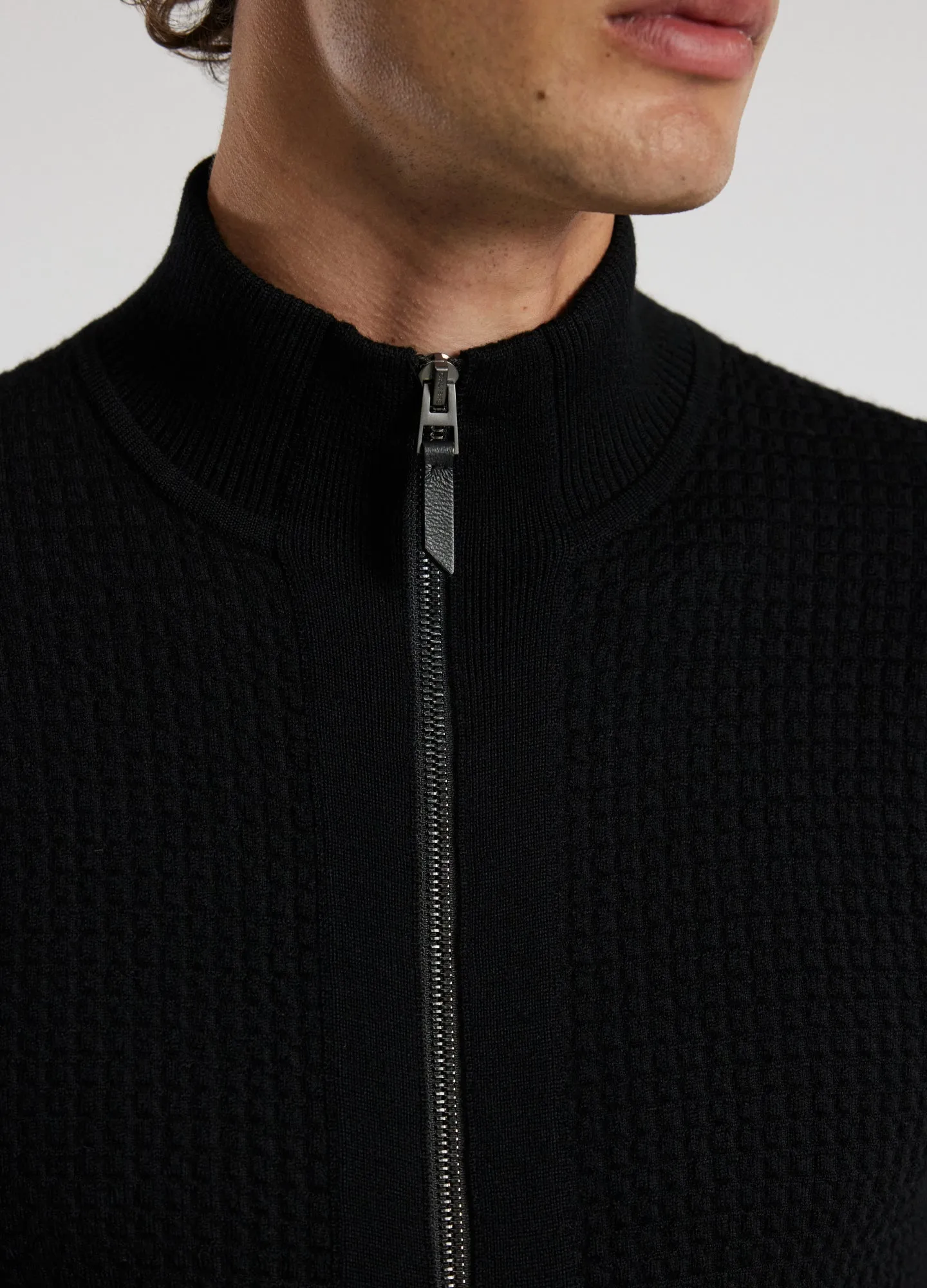 Textured Zip Cardigan Black sold by Calibre product image thumbnail 4