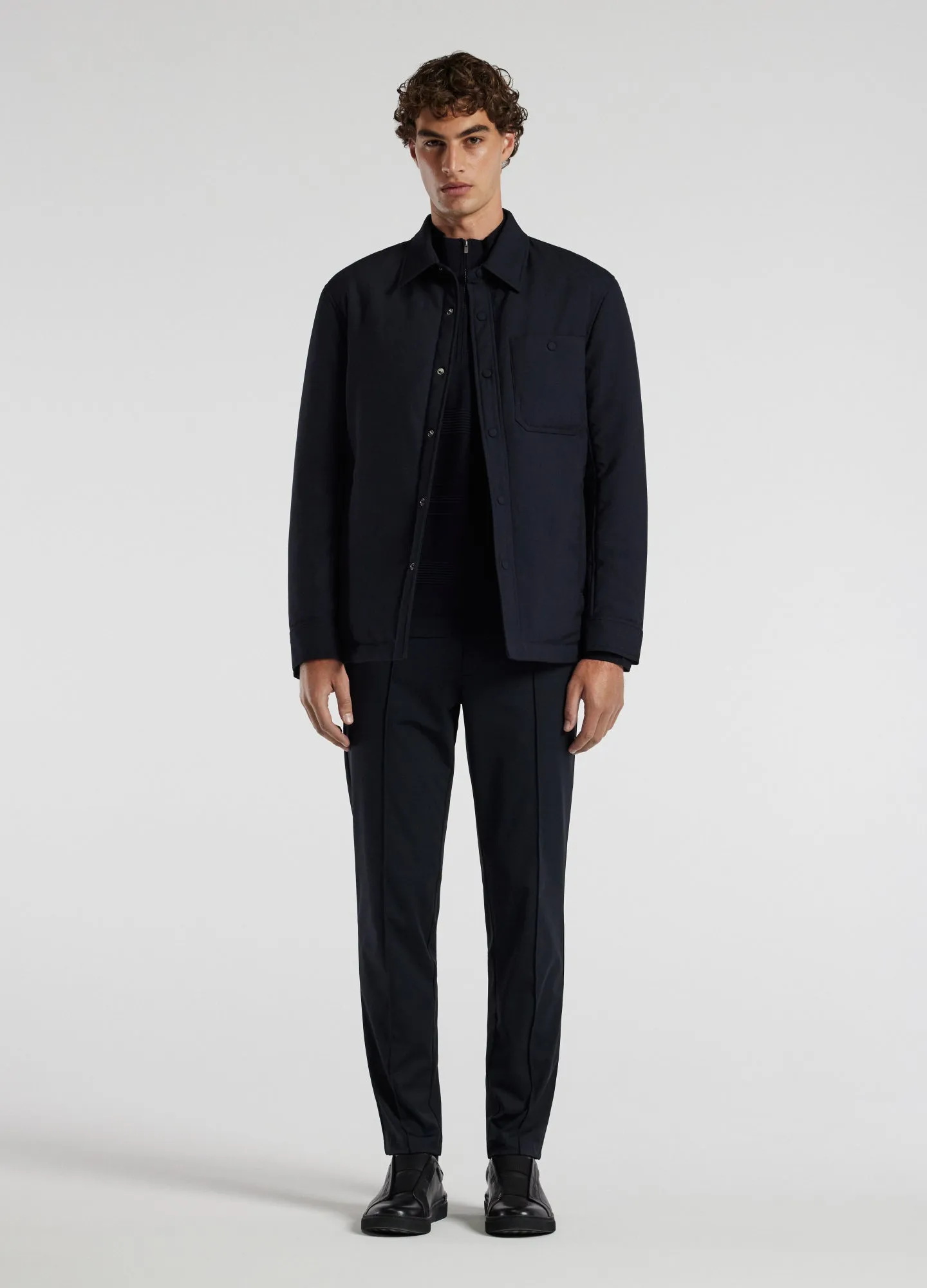 Padded Wool Shirt Jacket Navy Dark sold by Calibre product image thumbnail 3