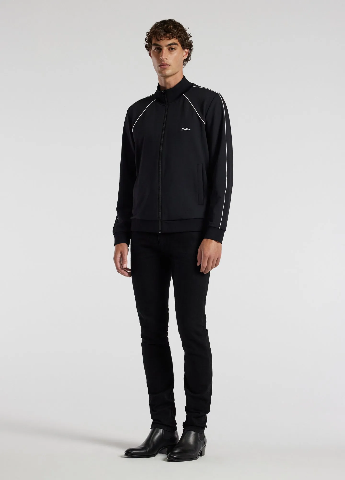 Contrast Jersey Track Jacket Black sold by Calibre product image thumbnail 2