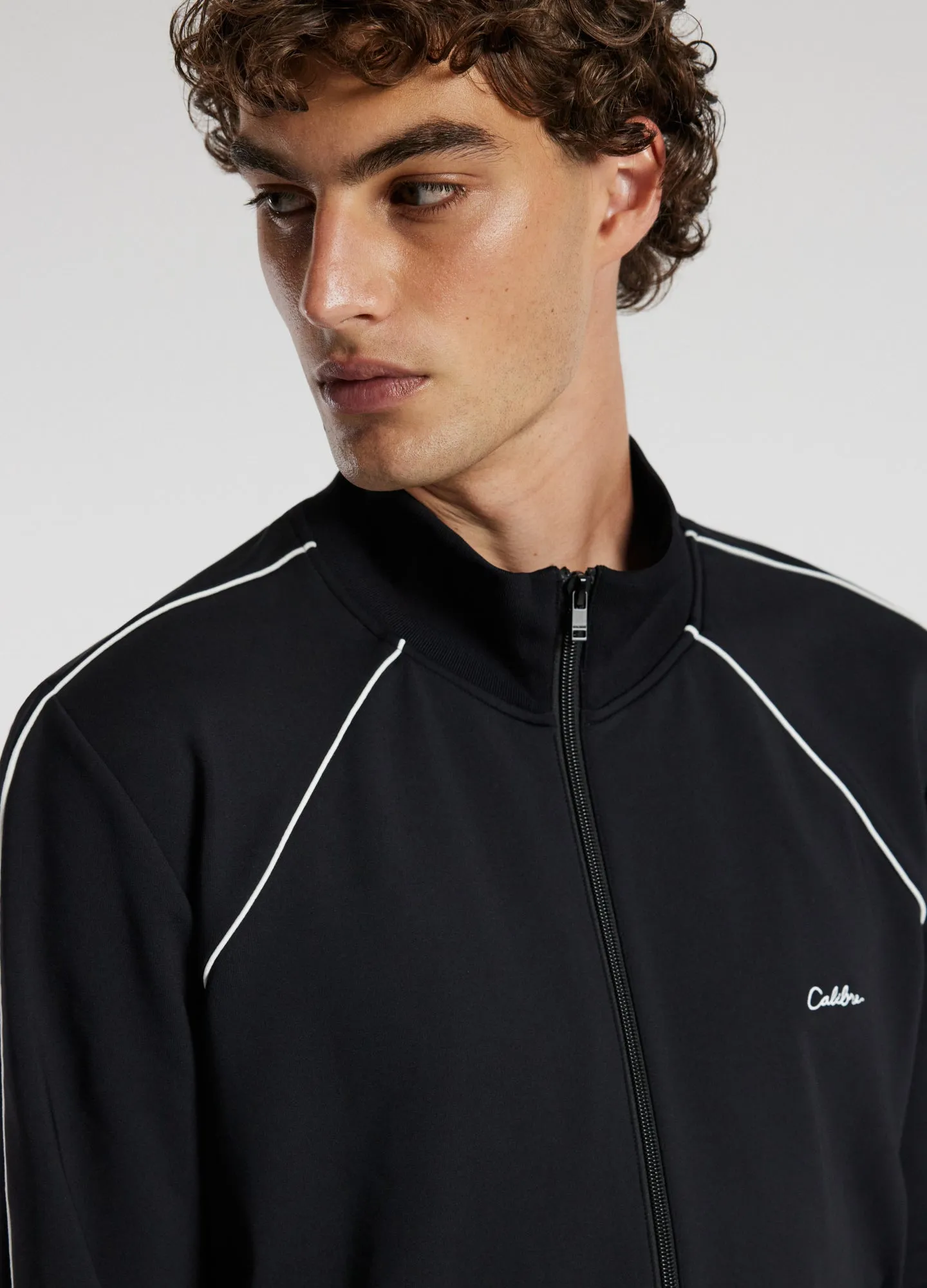 Contrast Jersey Track Jacket Black sold by Calibre product image thumbnail 4