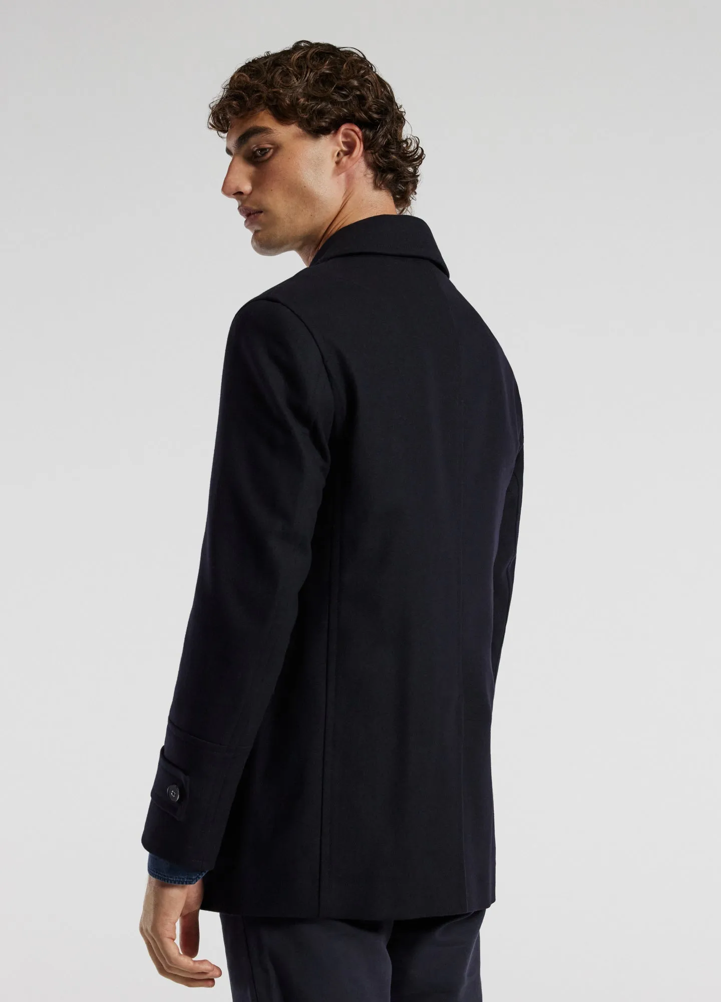 Melton Pea Coat Navy sold by Calibre product image thumbnail 5