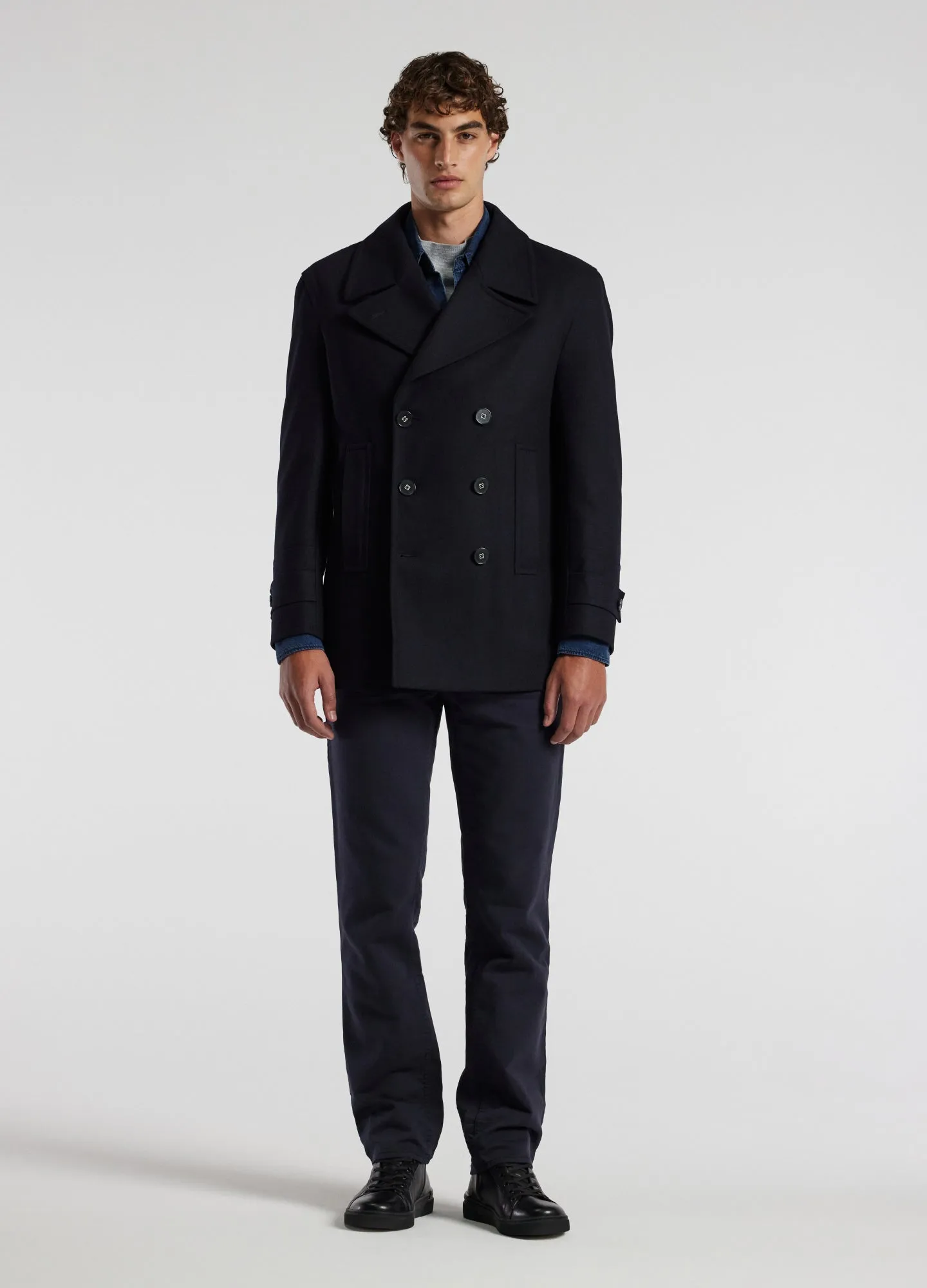Melton Pea Coat Navy sold by Calibre product image thumbnail 2