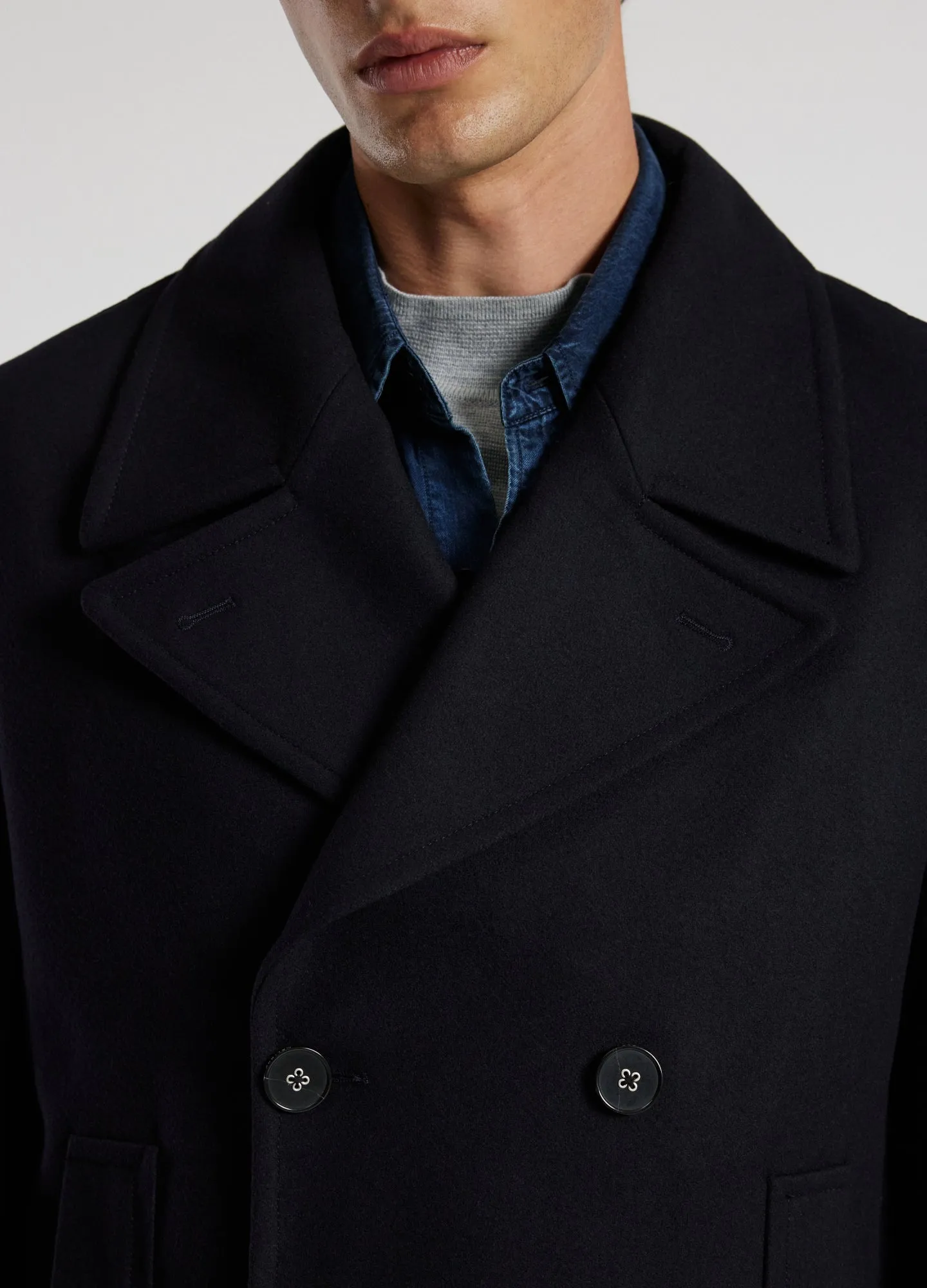 Melton Pea Coat Navy sold by Calibre product image thumbnail 4