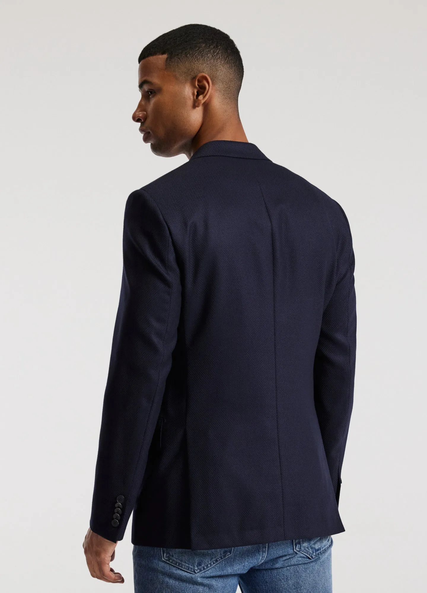 Wool Cashmere Textured Blazer Navy sold by Calibre product image thumbnail 5