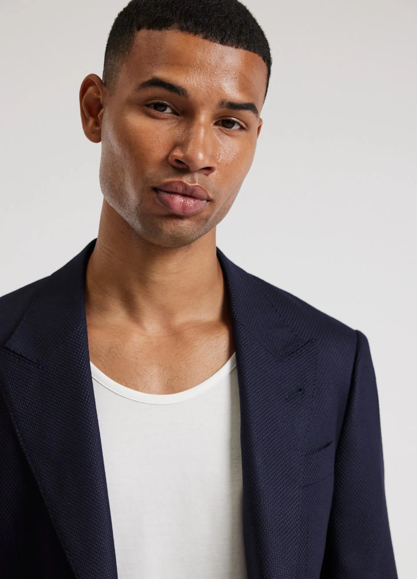 Wool Cashmere Textured Blazer Navy sold by Calibre product image thumbnail 4