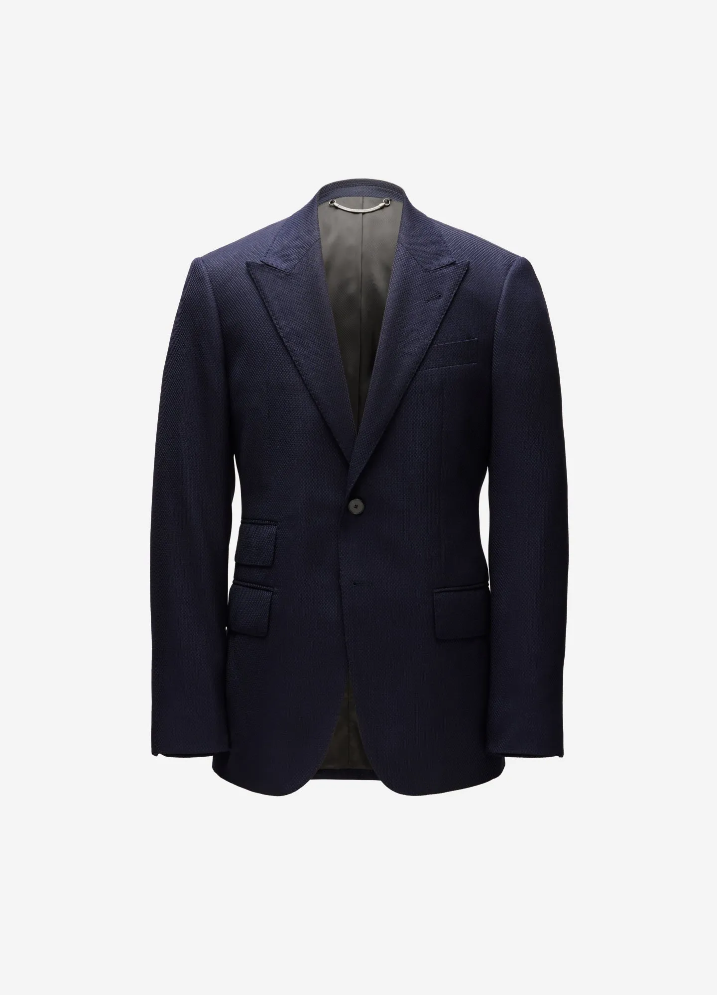 Wool Cashmere Textured Blazer Navy sold by Calibre