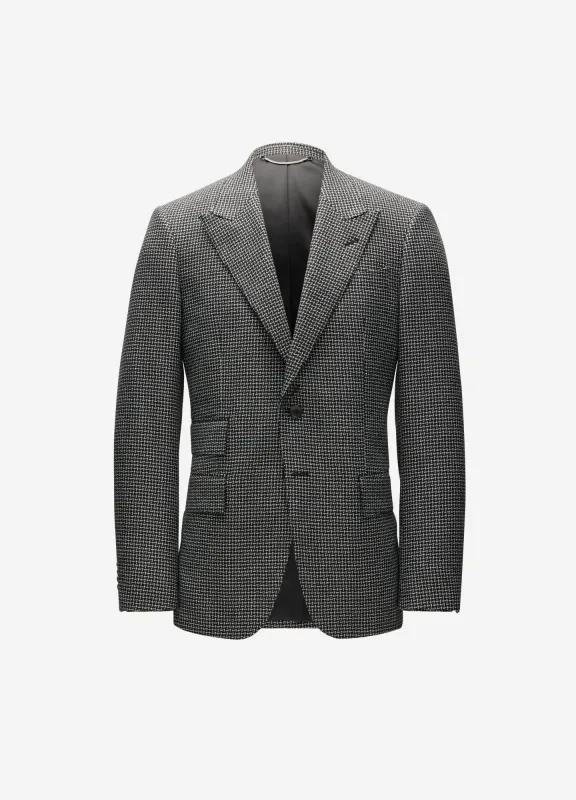 Weave Check Blazer Black sold by Calibre