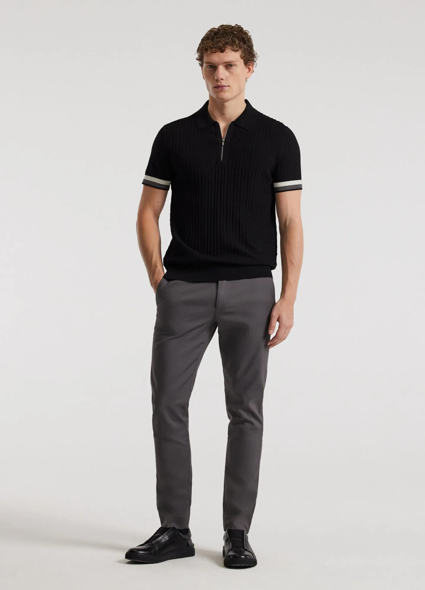 Double Stripe Polo Black sold by Calibre product image thumbnail 2