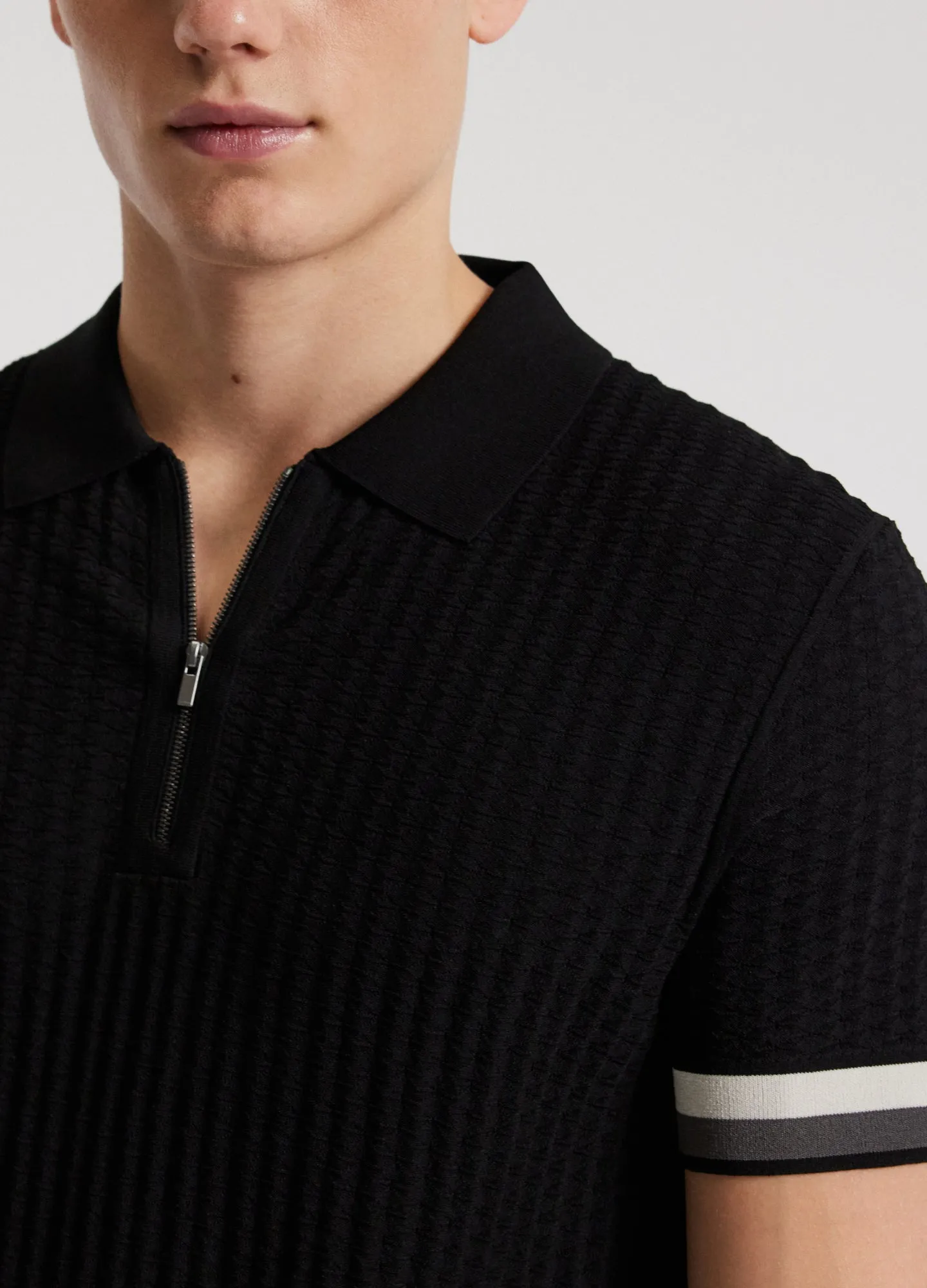 Double Stripe Polo Black sold by Calibre product image thumbnail 4
